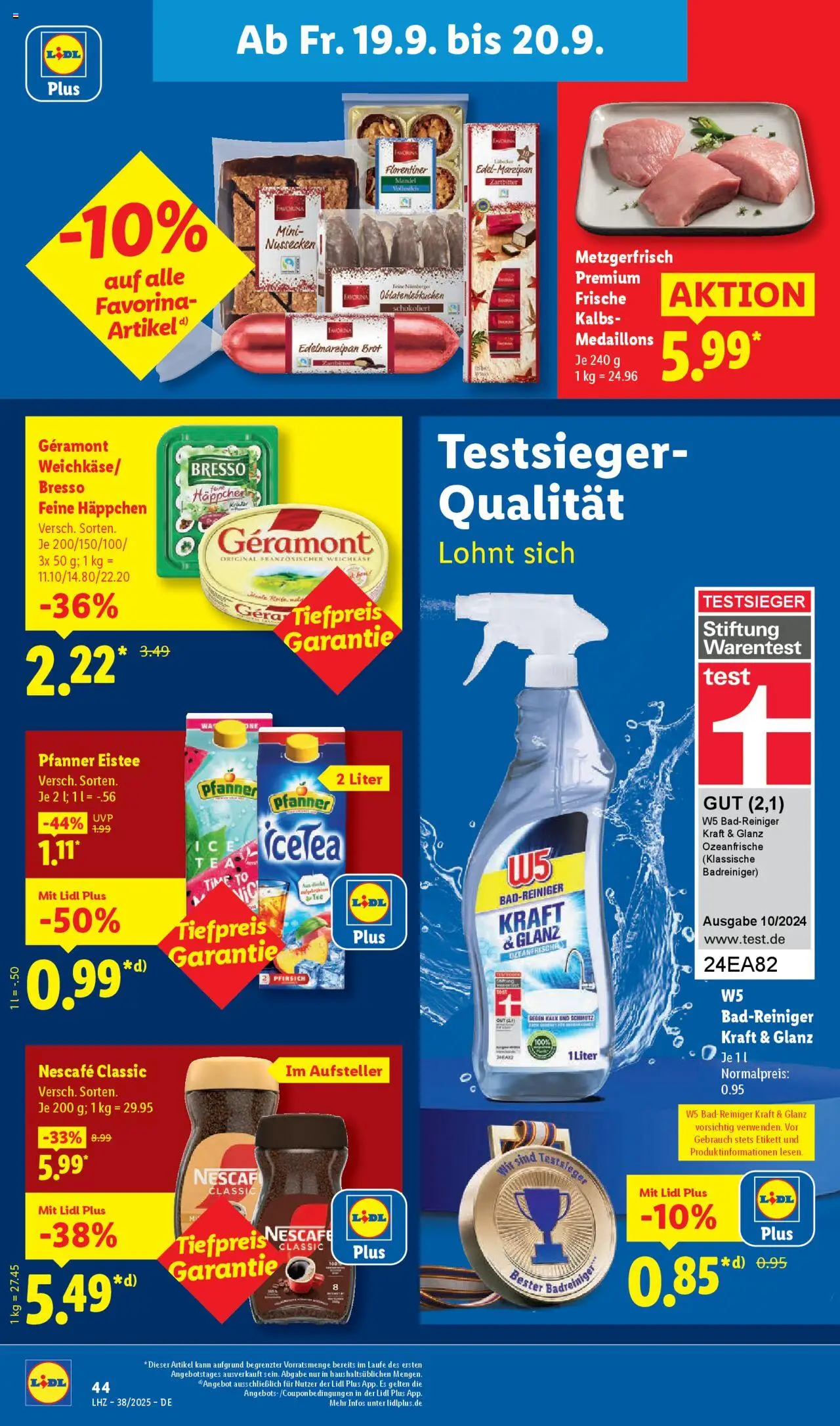 Lidl Prospekt Zossen – gültig ab 15.09.2025 | Seite: 66 | Produkte: Nescafe, Pfanner eistee, Pfirsich, Brot