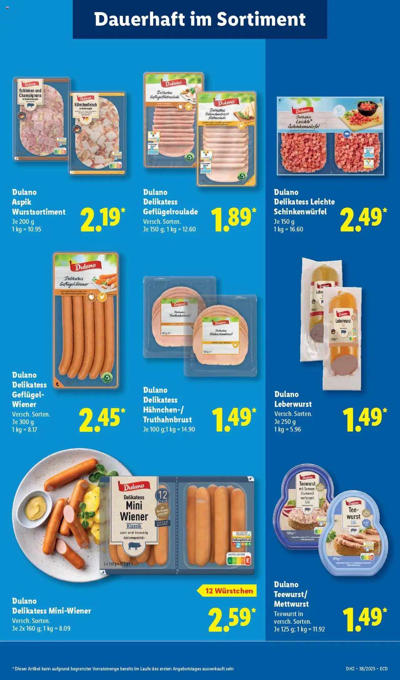 Lidl Prospekt 	 – gültig ab 15.09.2025 | Seite: 13 | Produkte: Wurst, Schinken, Tee, Hahnchenbrust