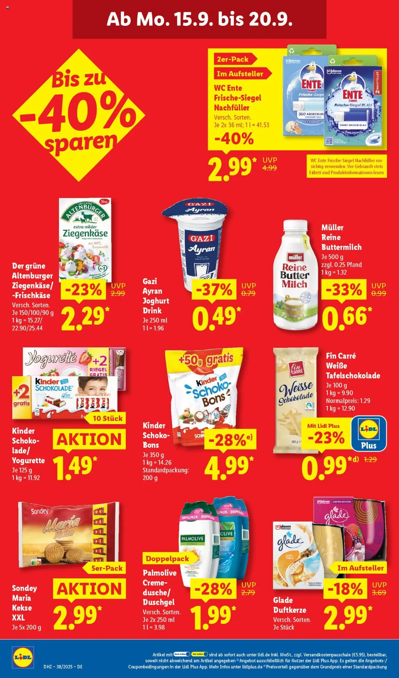 Lidl Prospekt 	 – gültig ab 15.09.2025 | Seite: 20 | Produkte: Milch, Creme, Kekse, Frischkase