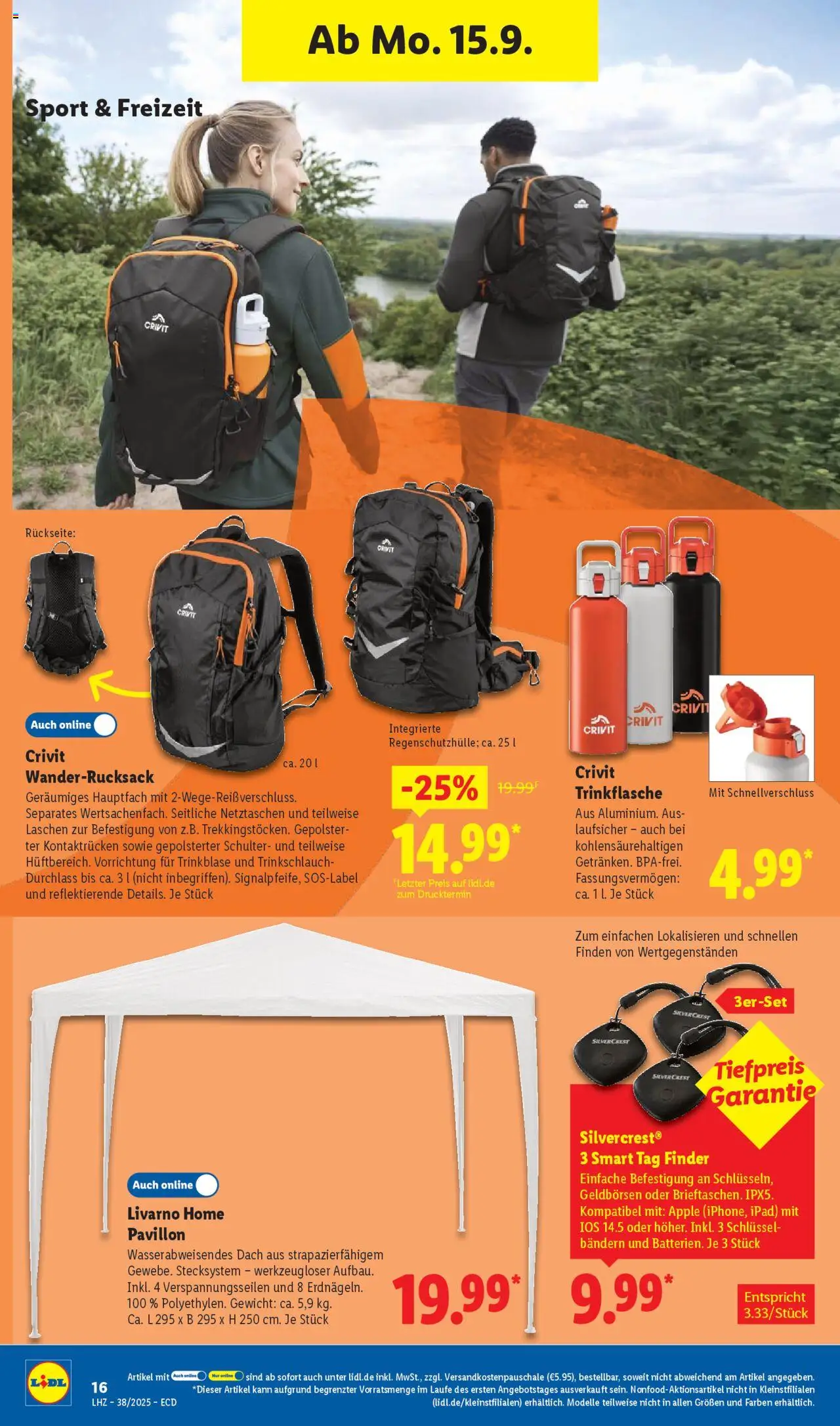 Lidl Prospekt 	 – gültig ab 15.09.2025 | Seite: 28 | Produkte: Gewicht, Ipad, Apple, Wanderrucksack