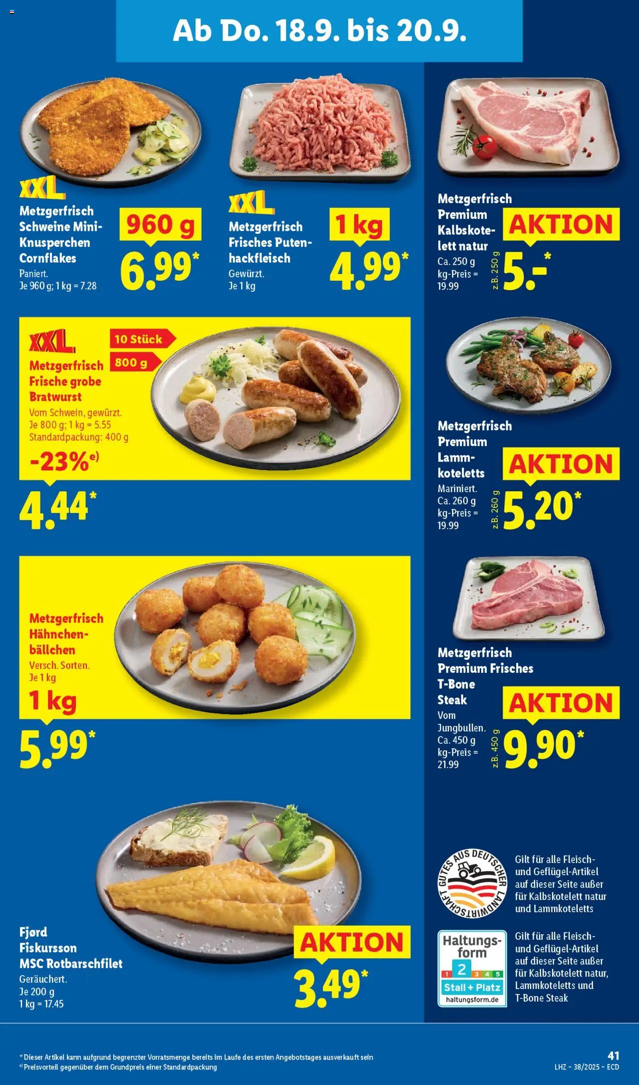 Lidl Prospekt 	 – gültig ab 15.09.2025 | Seite: 61 | Produkte: Hahnchen, Bratwurst, Fleisch, Hackfleisch