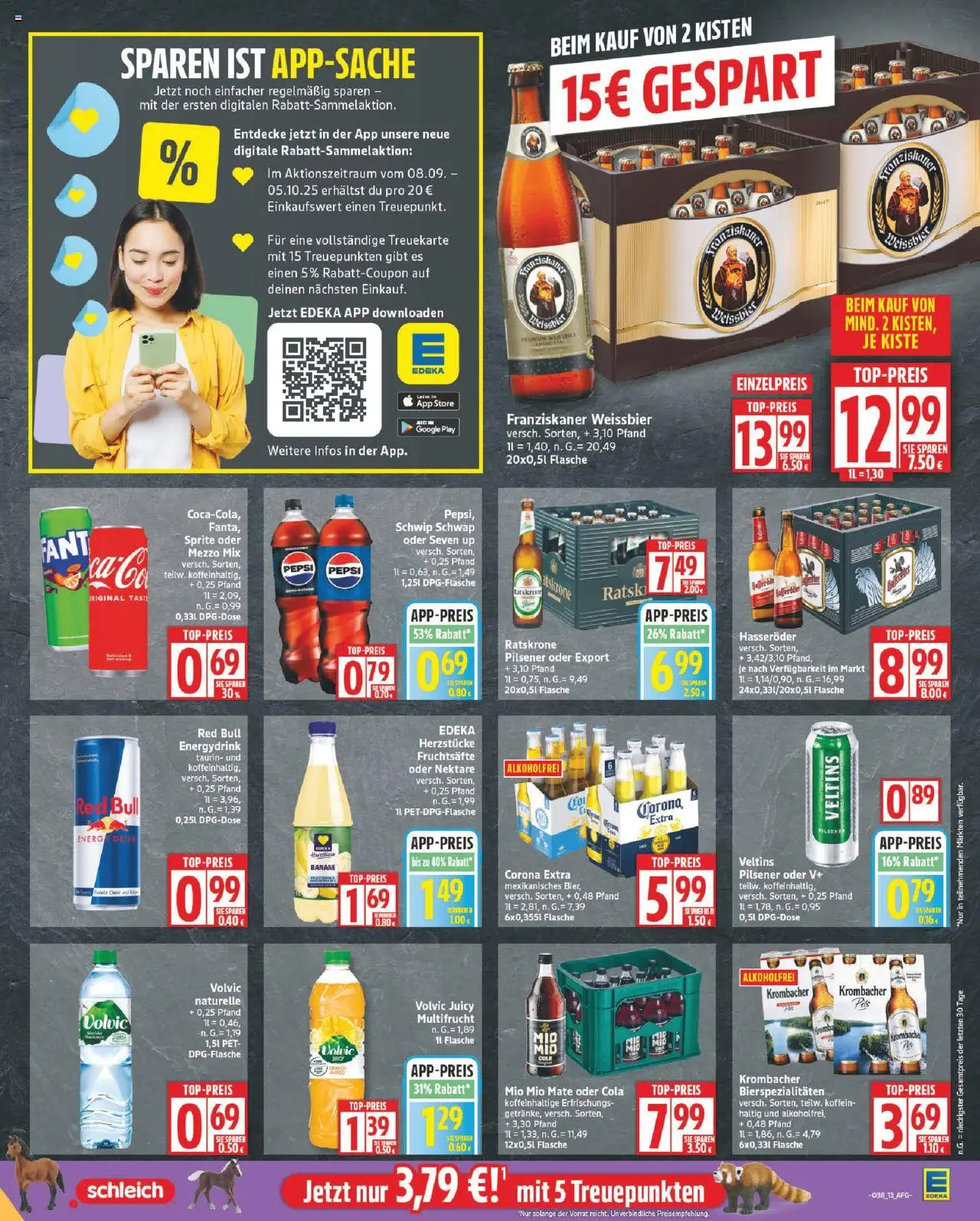 Edeka Prospekt 	 – gültig ab 15.09.2025 | Seite: 13 | Produkte: Cola, Schwip schwap, Krombacher, Veltins
