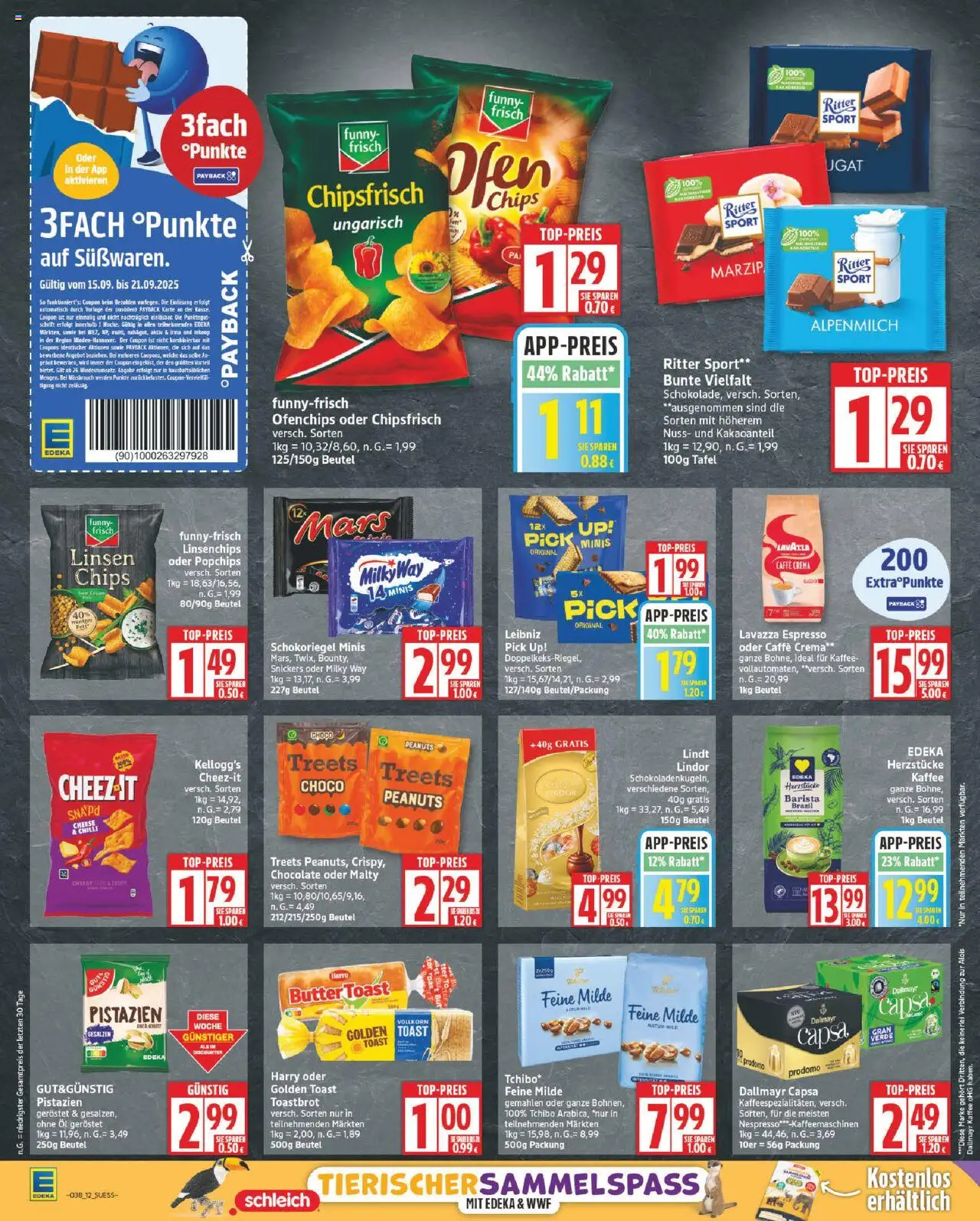 Edeka Prospekt 	 – gültig ab 15.09.2025 | Seite: 12 | Produkte: Butter, Kaffee, Ritter sport, Pistazien