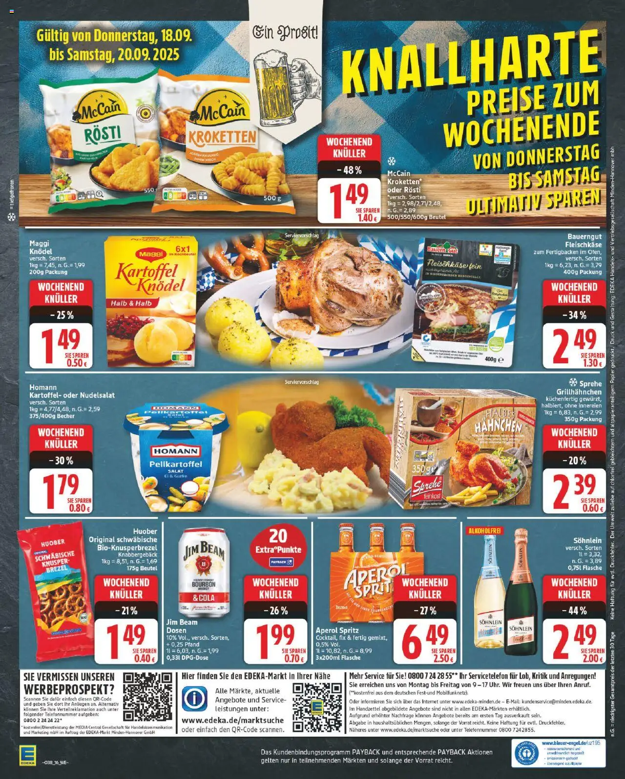 Edeka Prospekt 	 – gültig ab 15.09.2025 | Seite: 16 | Produkte: Hahnchen, Maggi, Aperol, Bourbon