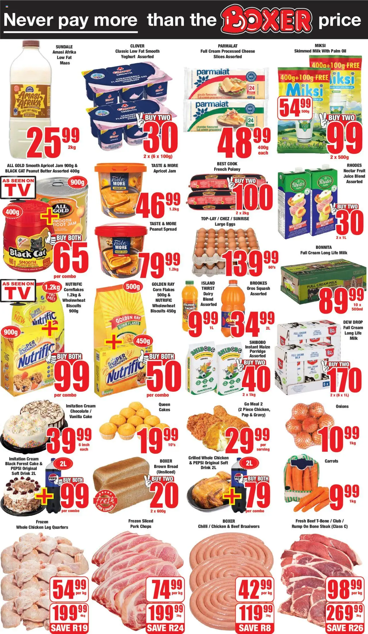 New Boxer catalogue – valid from 08.09.2025 | Page: 2 | Products: Corn, Squash, Juice, Chicken