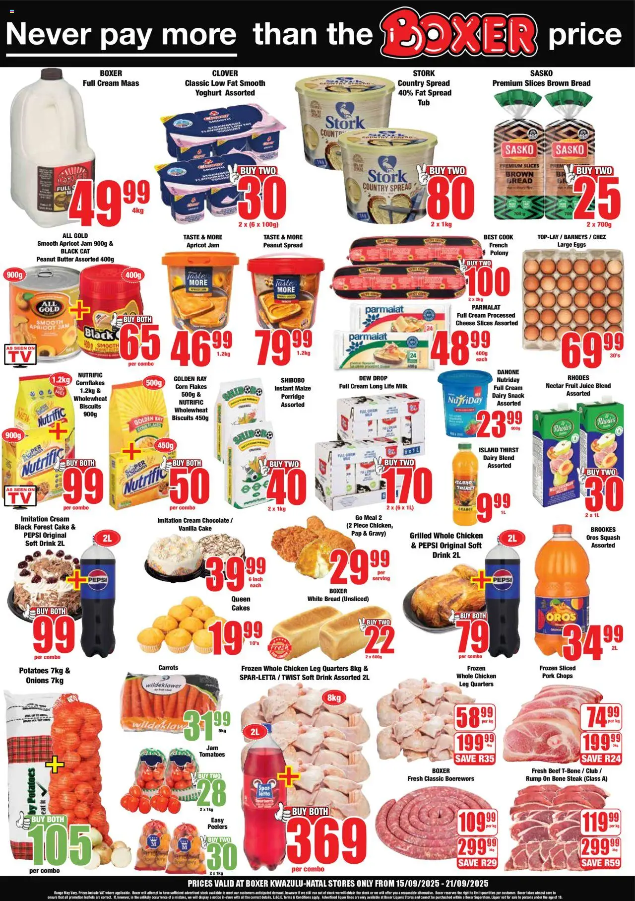 New Boxer catalogue – valid from 15.09.2025 | Page: 2 | Products: Milk, Chocolate, Chicken, Cream