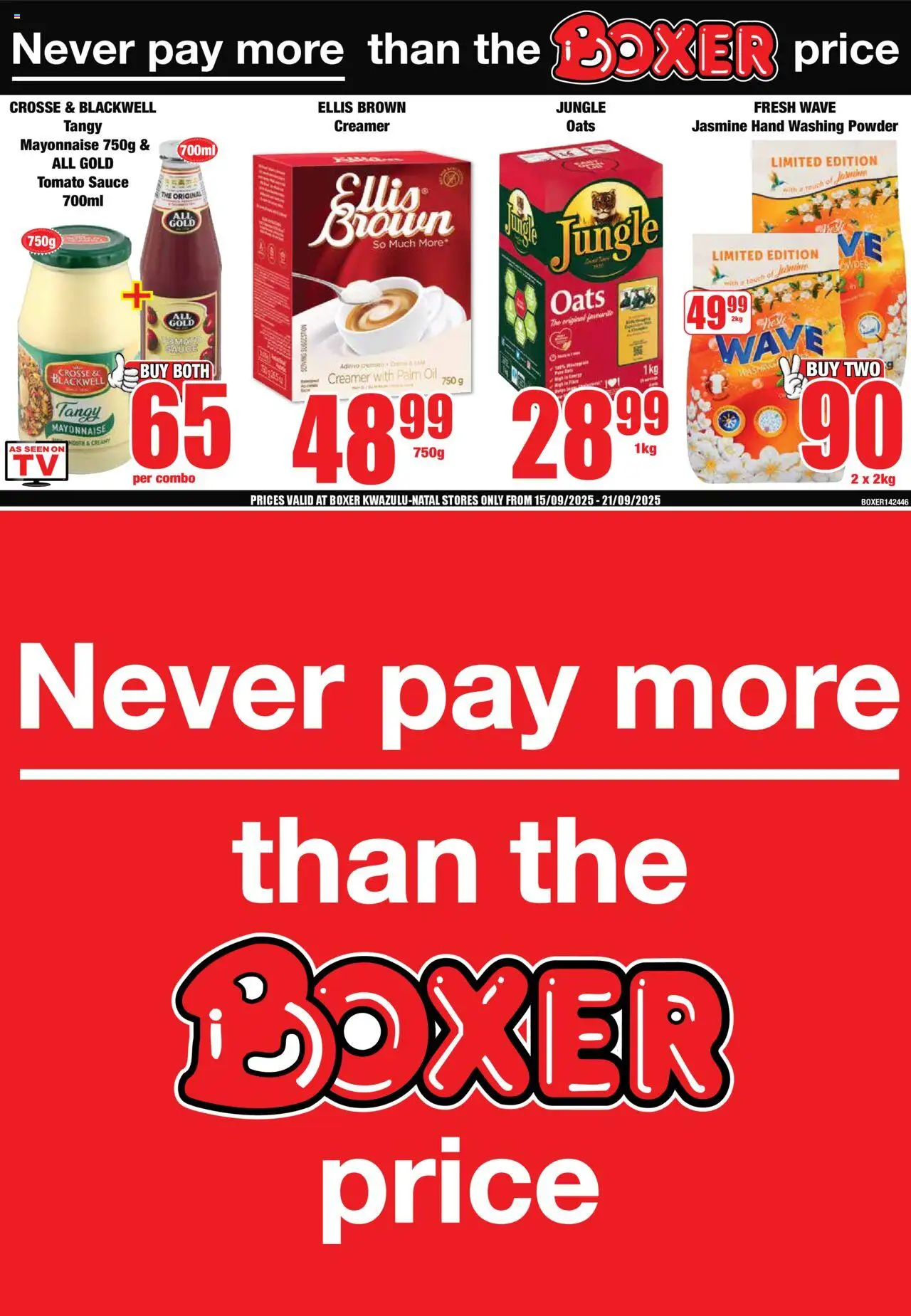Boxer special for this week 15 September – KwaZulu-Natal – Weekly Specials