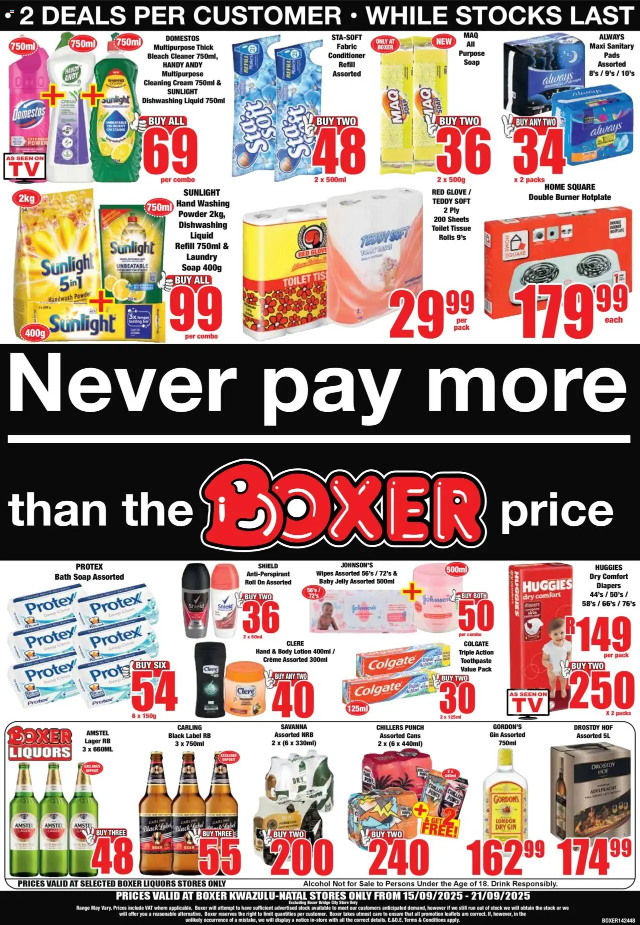 New Boxer catalogue – valid from 15.09.2025 | Page: 4 | Products: Glove, Toilet, Toothpaste, Dishwashing liquid