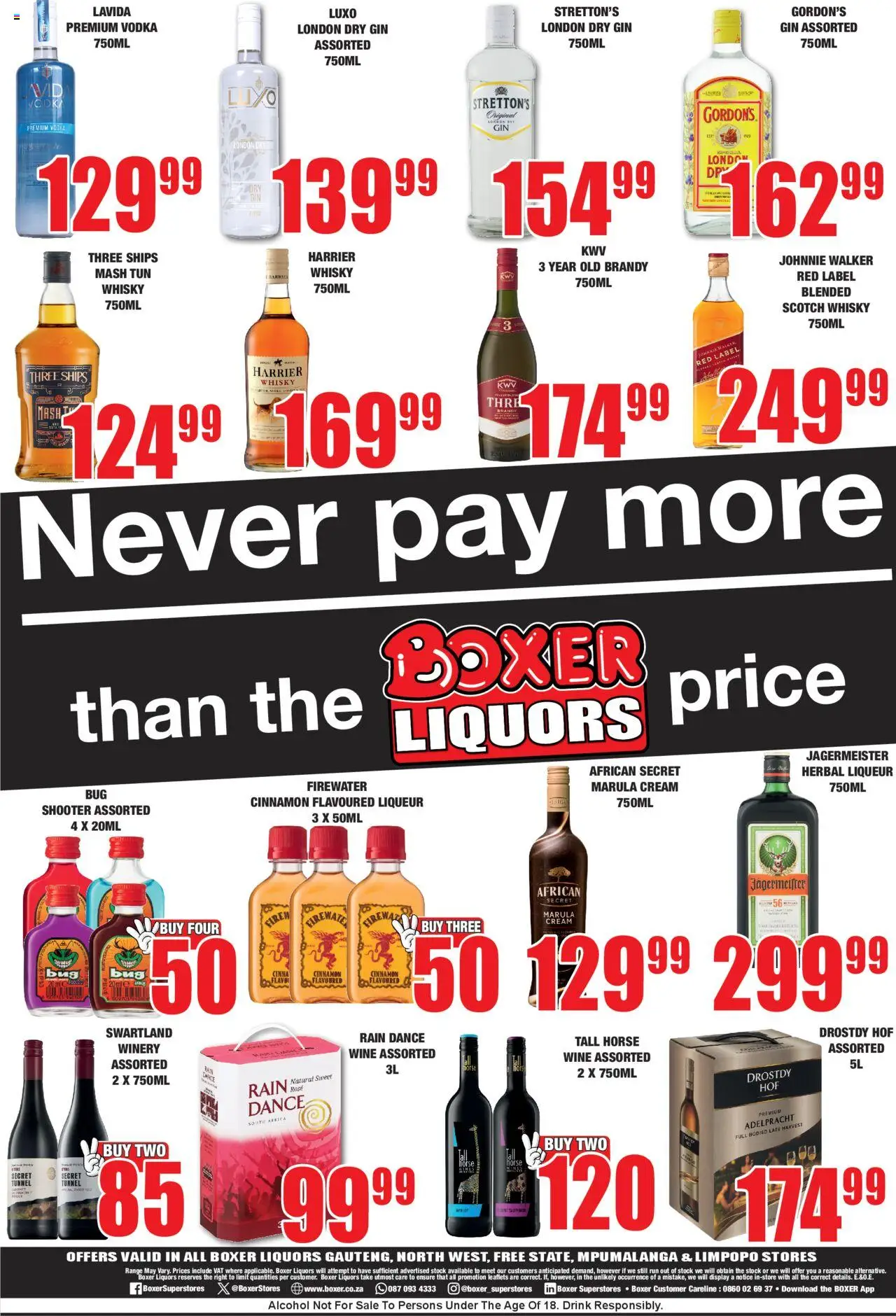 New Boxer catalogue – valid from 08.09.2025 | Page: 2 | Products: Brandy, Wine, Gin, Vodka