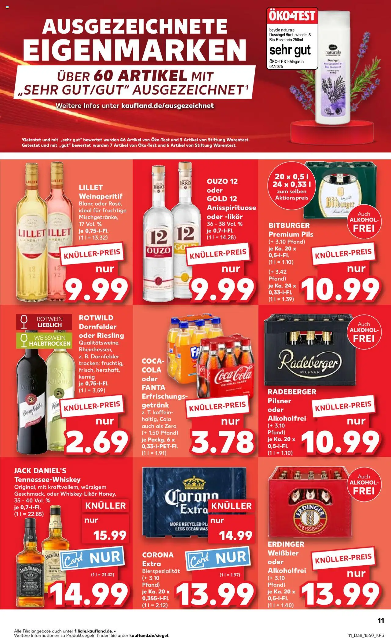 Kaufland Prospekt 	 – gültig ab 18.09.2025 | Seite: 11 | Produkte: Weißbier, Rotwein, Duschgel, Shower Gel