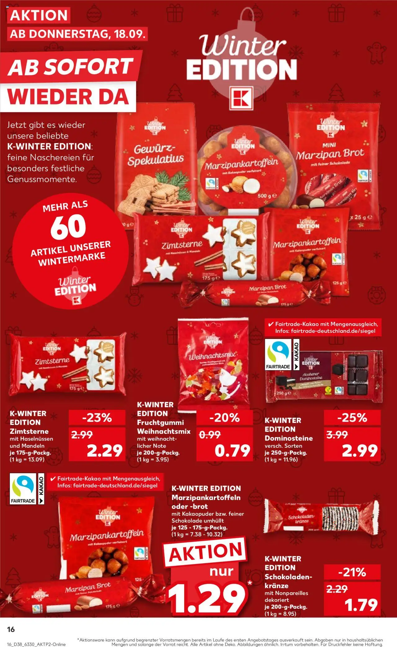 Kaufland Prospekt 	 – gültig ab 18.09.2025 | Seite: 16 | Produkte: Schokolade, Mandeln, Brot
