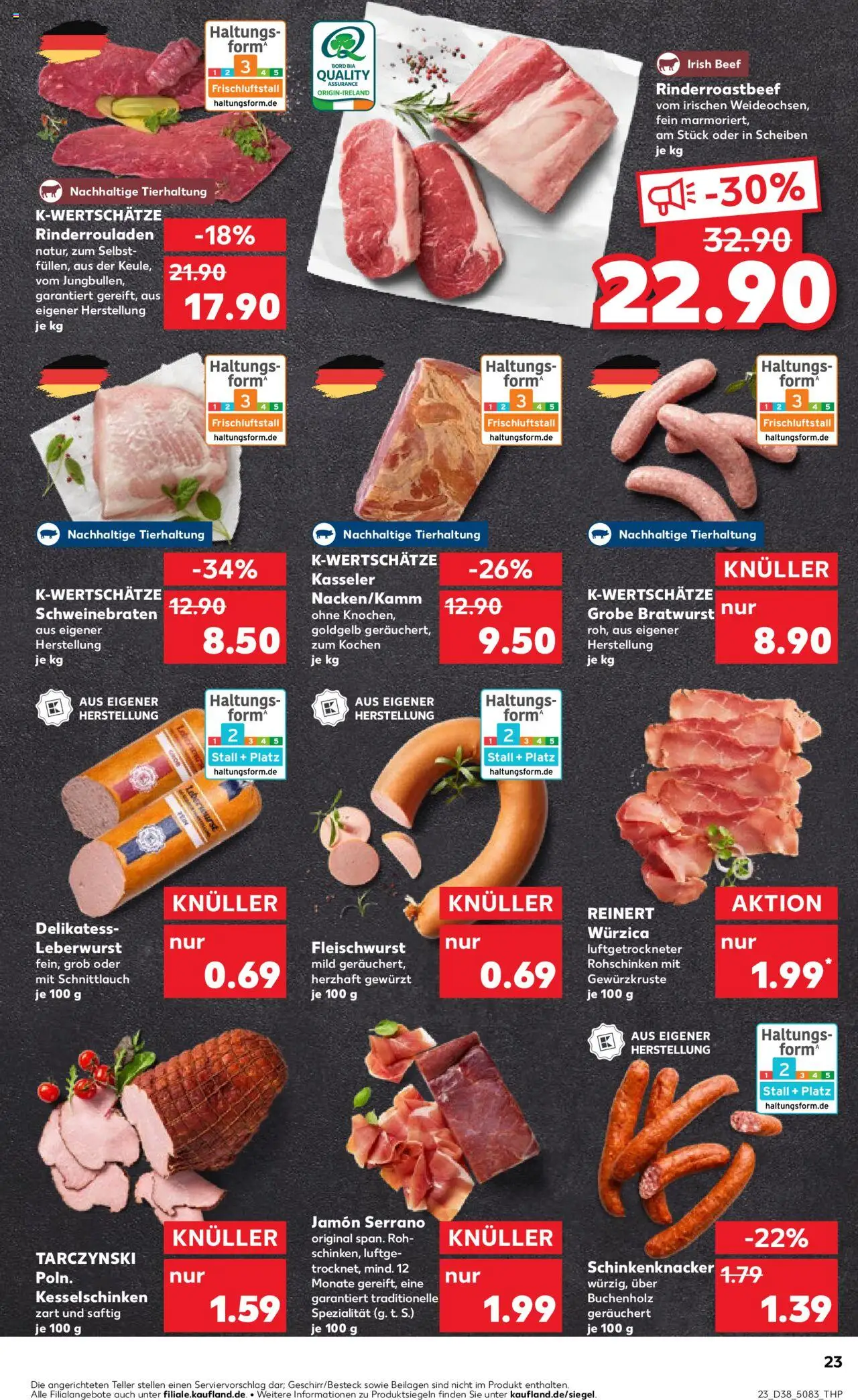 Kaufland Prospekt 	 – gültig ab 18.09.2025 | Seite: 23 | Produkte: Rinderrouladen, Bratwurst