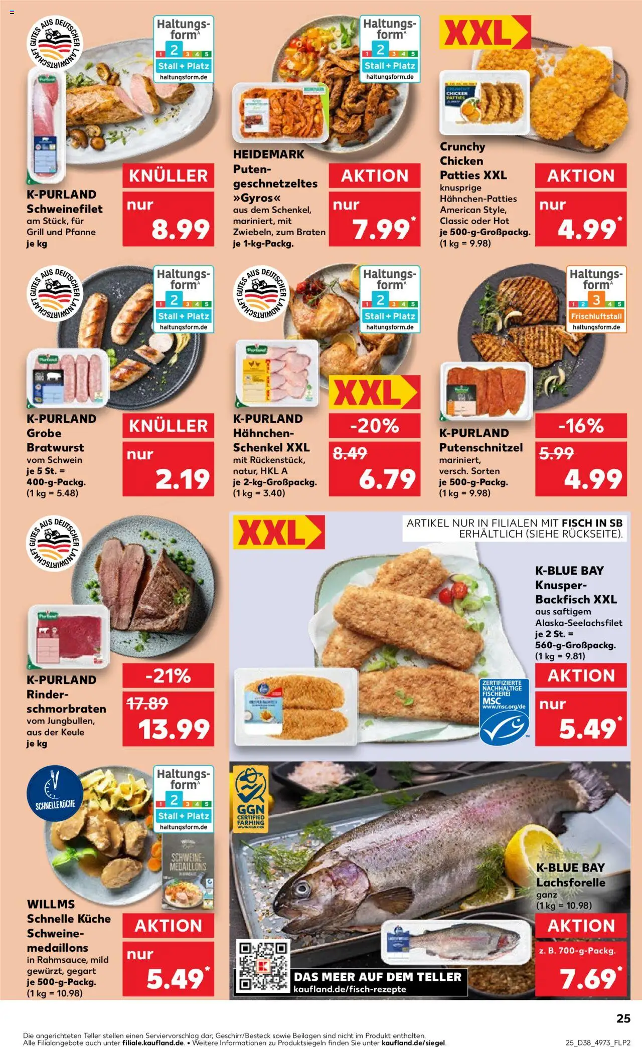 Kaufland Prospekt 	 – gültig ab 18.09.2025 | Seite: 25 | Produkte: Küche, Schweinefilet, Fisch, Putenschnitzel
