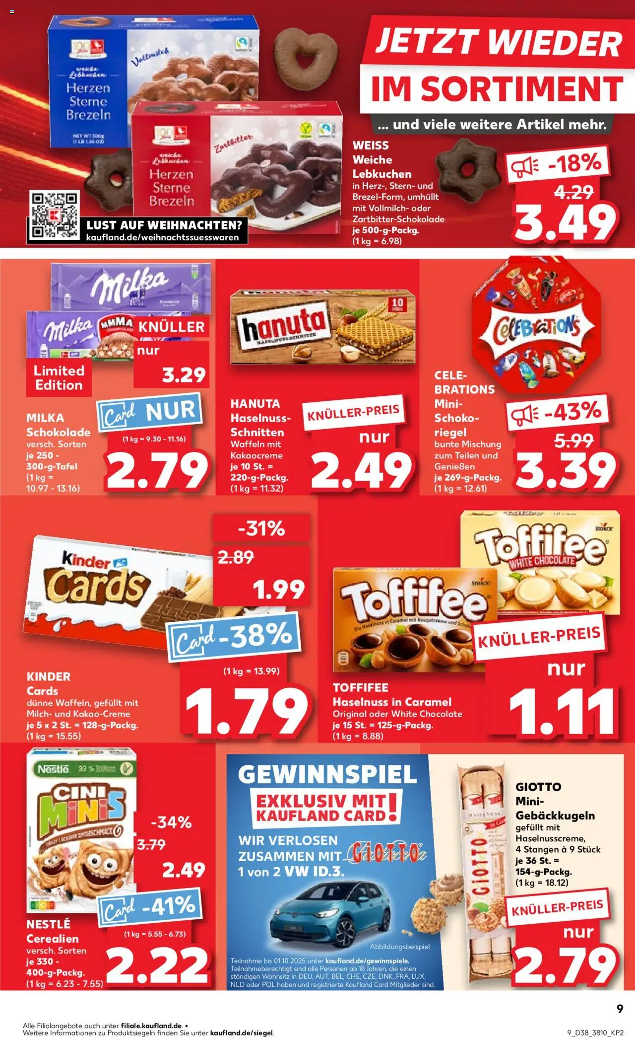 Kaufland prospekt Berlin	 – gültig ab 18.09.2025 | Seite: 9 | Produkte: Milch, Schokolade, Milka, Waffeln