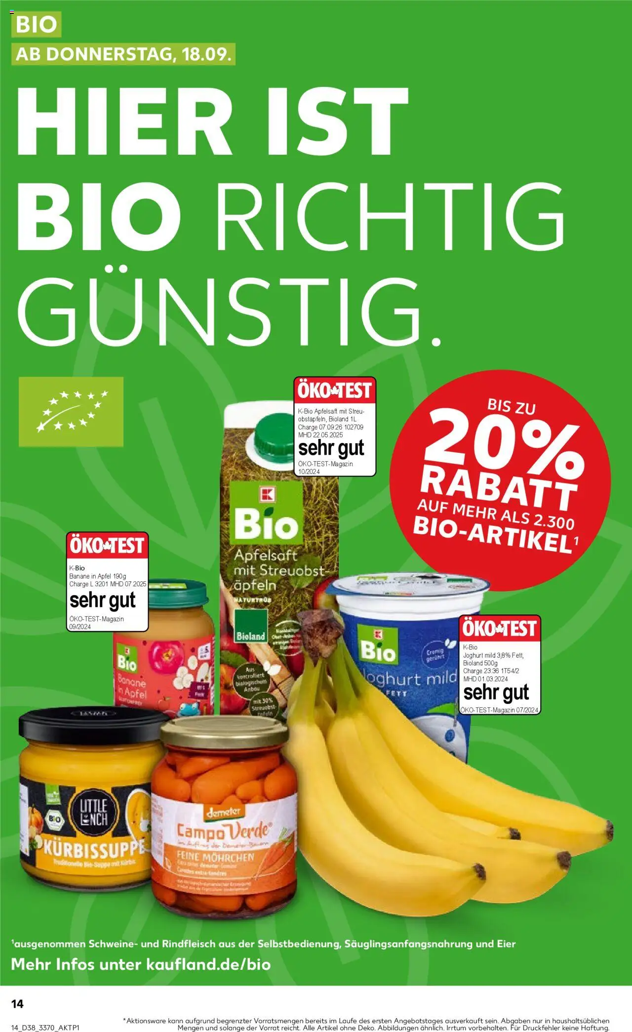 Kaufland prospekt Berlin	 – gültig ab 18.09.2025 | Seite: 14 | Produkte: Joghurt, Äpfel, Apfelsaft, Kürbis