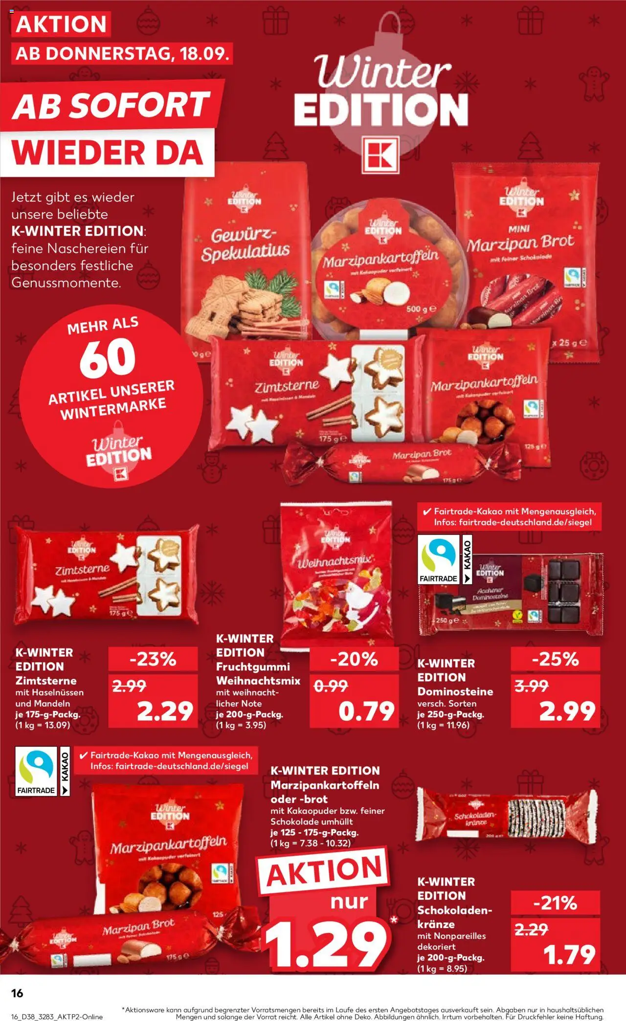 Kaufland prospekt Berlin	 – gültig ab 18.09.2025 | Seite: 16 | Produkte: Schokolade, Mandeln, Brot