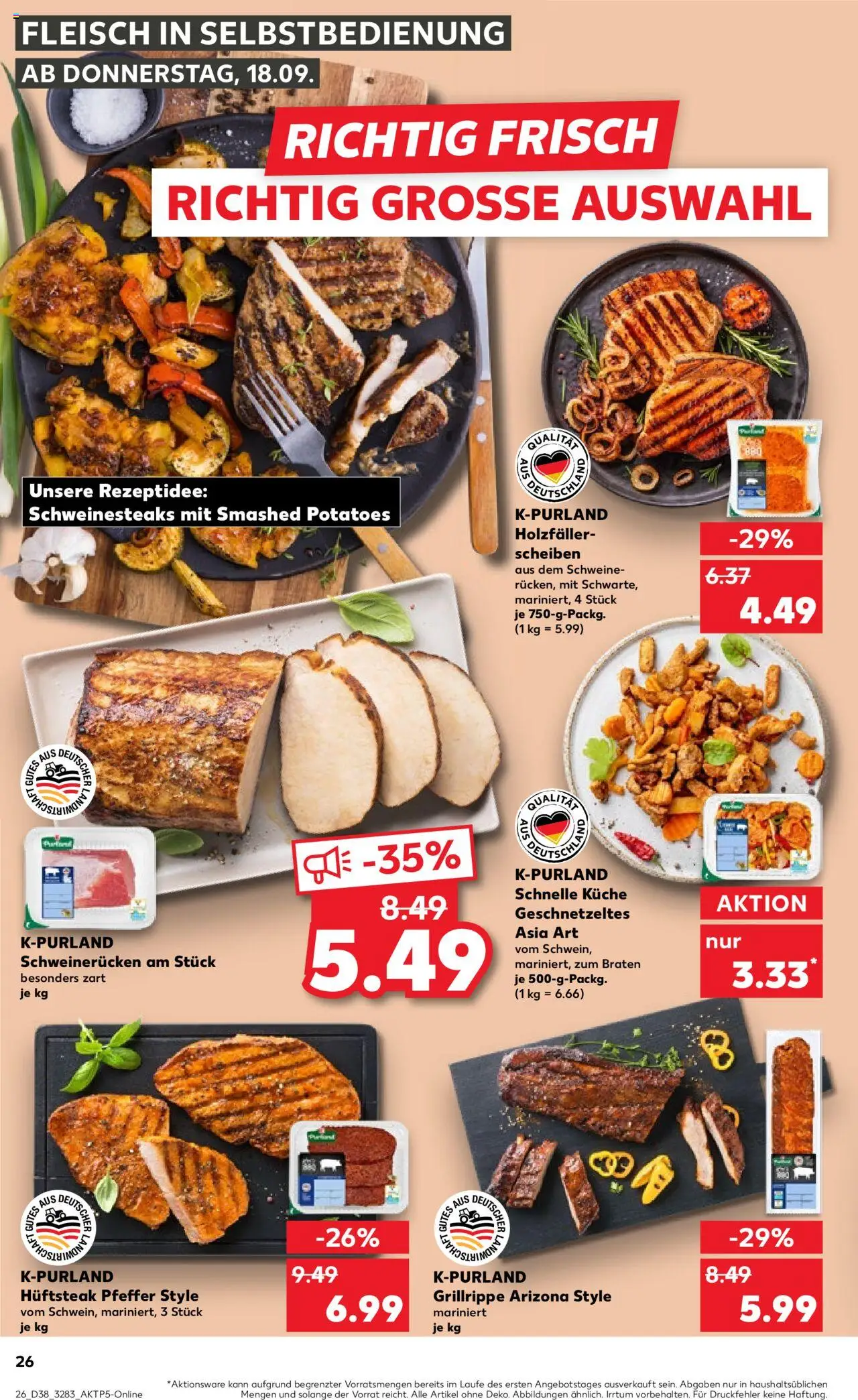Kaufland prospekt Berlin	 – gültig ab 18.09.2025 | Seite: 26 | Produkte: Küche, Pfeffer, Schweinerucken, Fleisch
