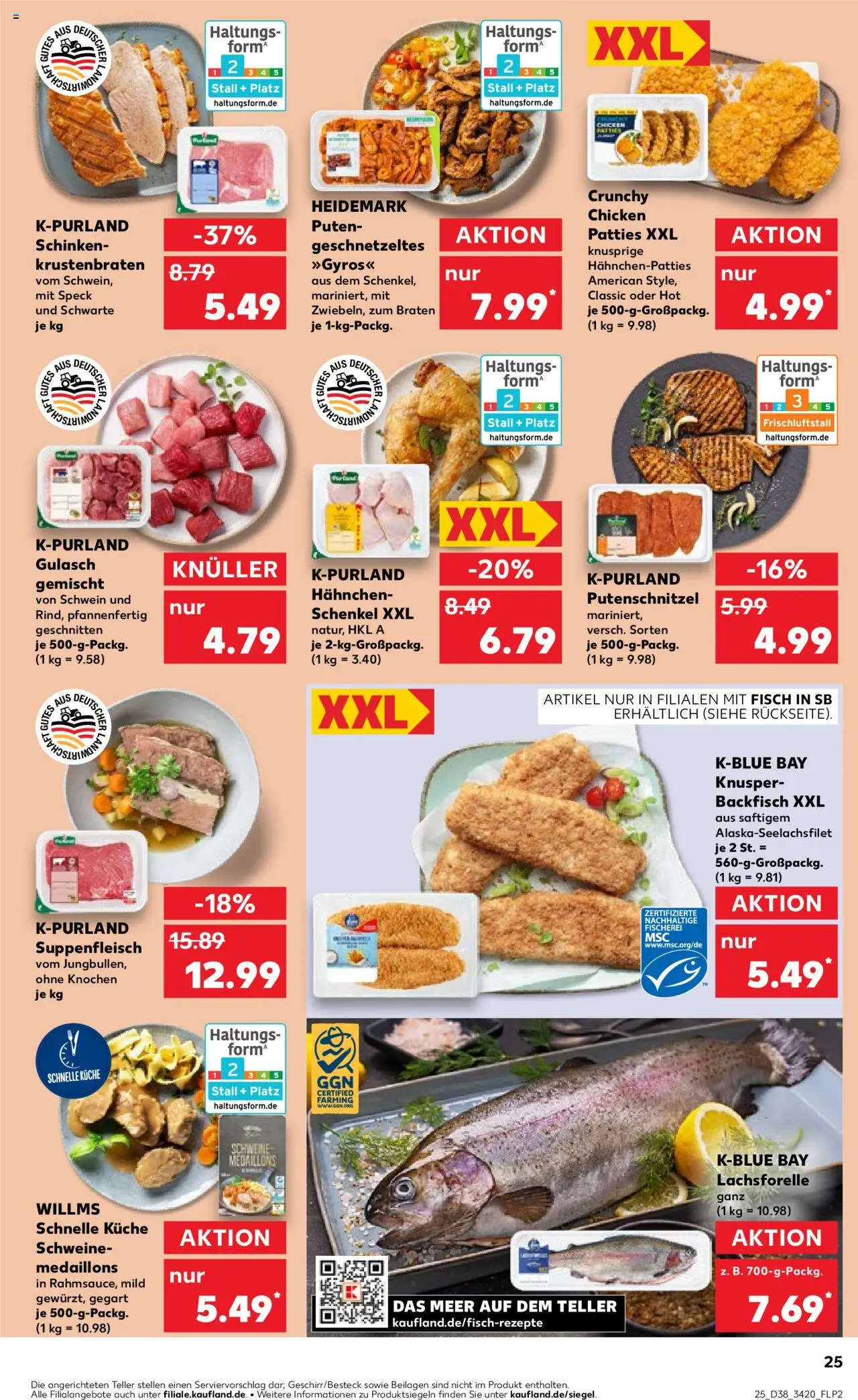 Kaufland prospekt Berlin	 – gültig ab 18.09.2025 | Seite: 25 | Produkte: Hahnchen, Küche, Gulasch, Suppenfleisch