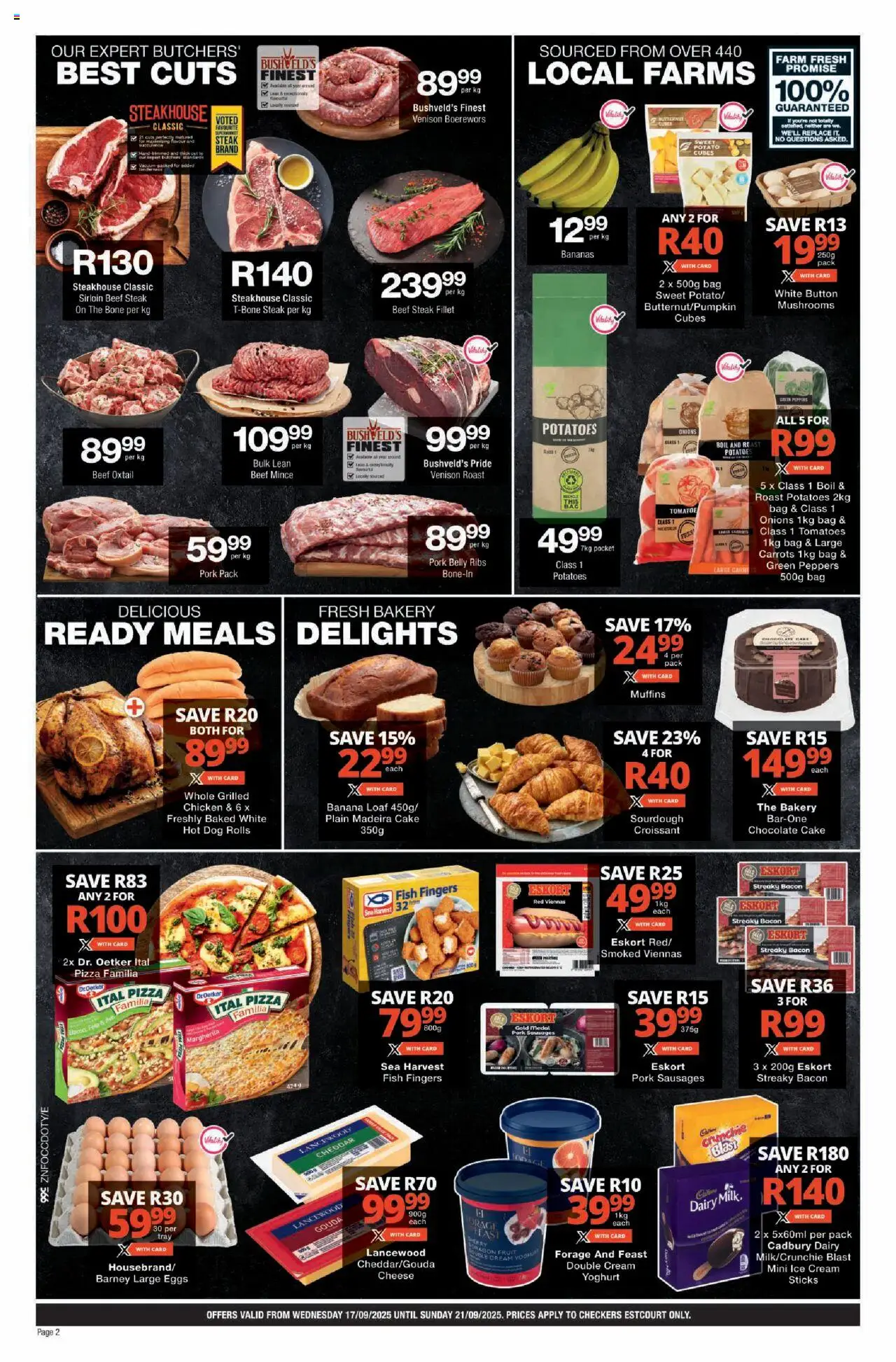 New Checkers catalogue – valid from 17.09.2025 | Page: 2 | Products: Muffins, Bag, Chocolate, Cream