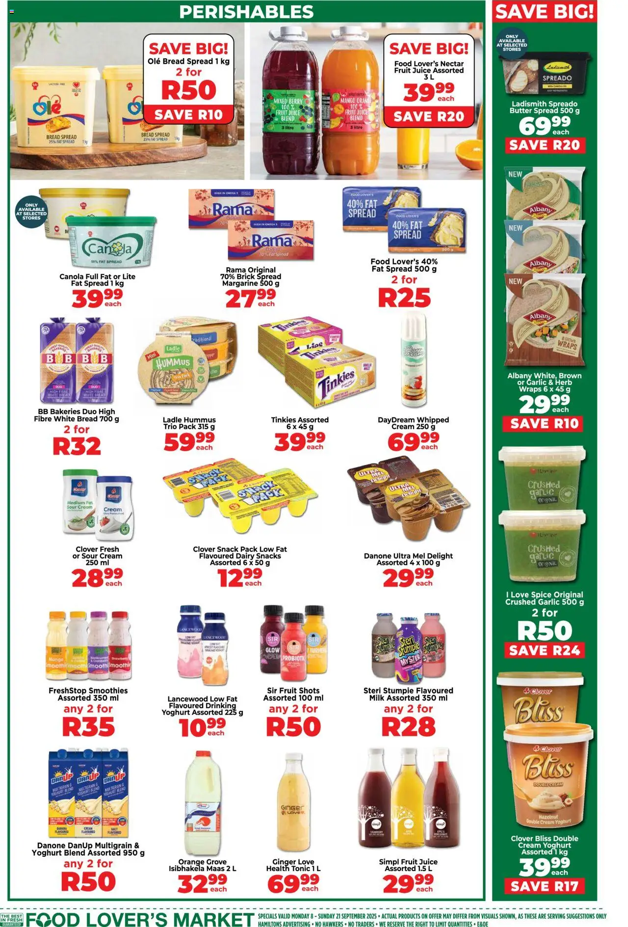 New Food Lover's Market catalogue – valid from 08.09.2025 | Page: 4 | Products: Yoghurt, Milk, Snacks, Garlic