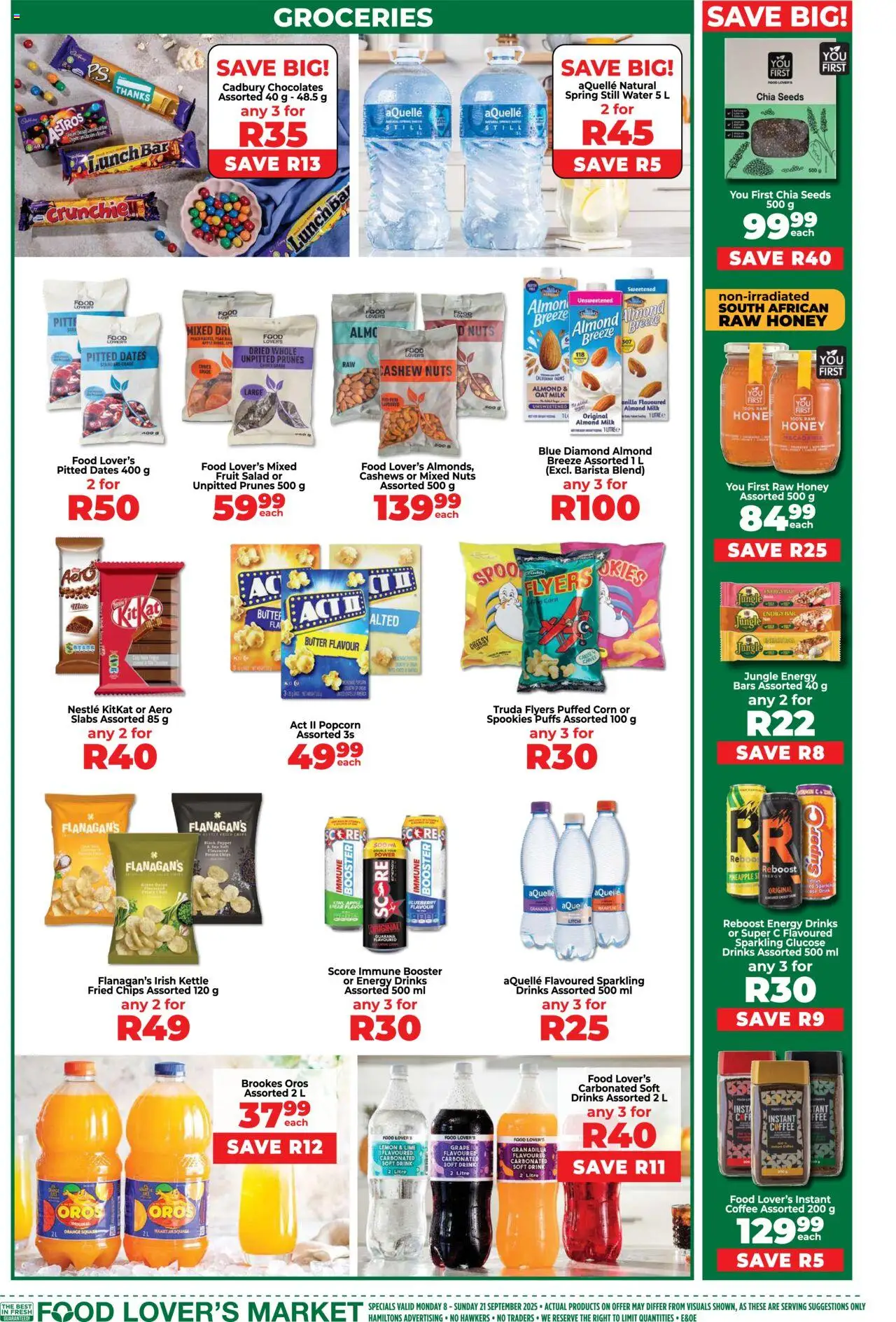New Food Lover's Market catalogue – valid from 08.09.2025 | Page: 6 | Products: Kettle, Chips, Salad, Water