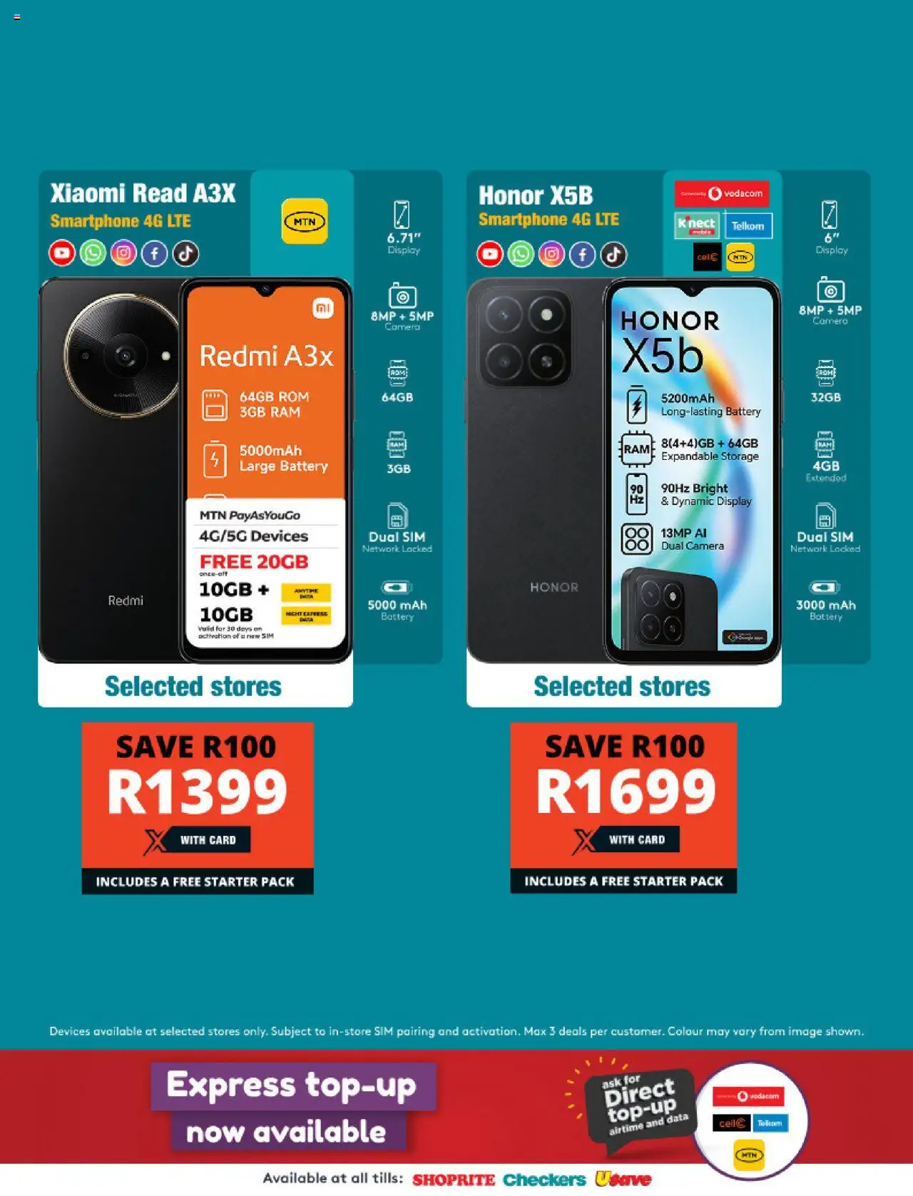 New Checkers catalogue – valid from 25.08.2025 | Page: 4 | Products: Sim, Smartphone, Frame, Battery