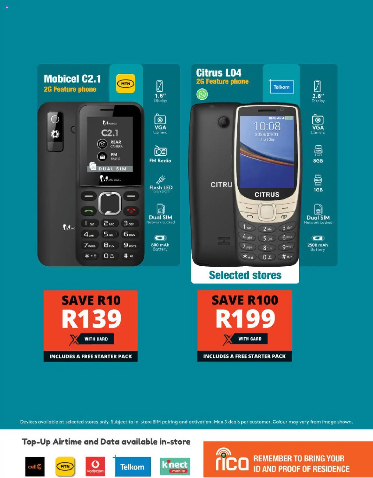 New Checkers catalogue – valid from 25.08.2025 | Page: 2 | Products: Phone, Camera, Battery, Light