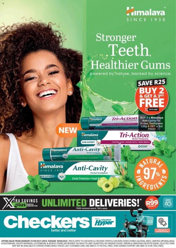 Checkers Gauteng - Himalaya Promotion (01/09/2025 - 30/09/2025) → Online Catalogue 10 Checkers Gauteng – Himalaya Promotion (01/09/2025 – 30/09/2025) → Online Catalogue