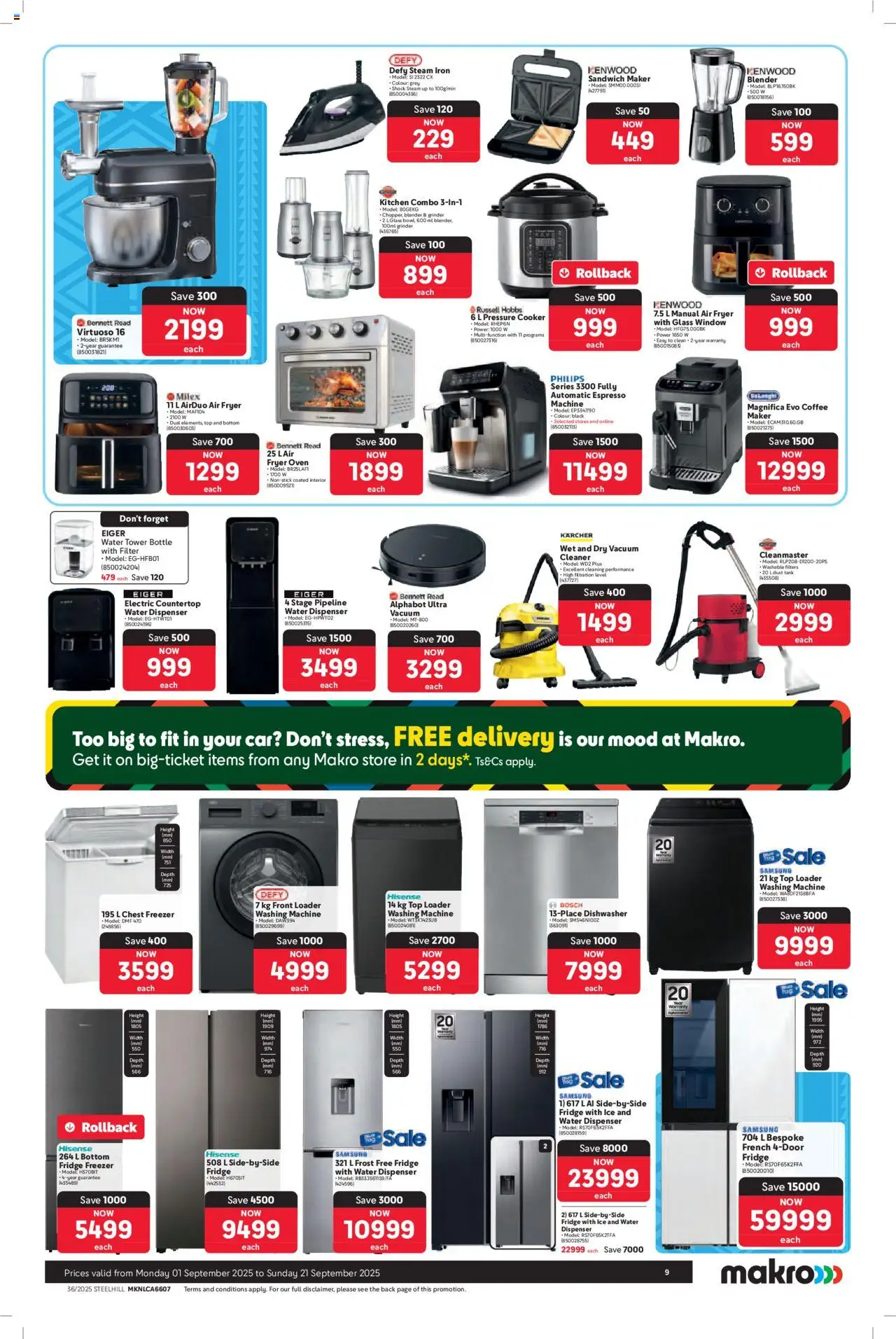 New Makro catalogue – valid from 01.09.2025 | Page: 9 | Products: Iron, Grinder, Coffee, Water