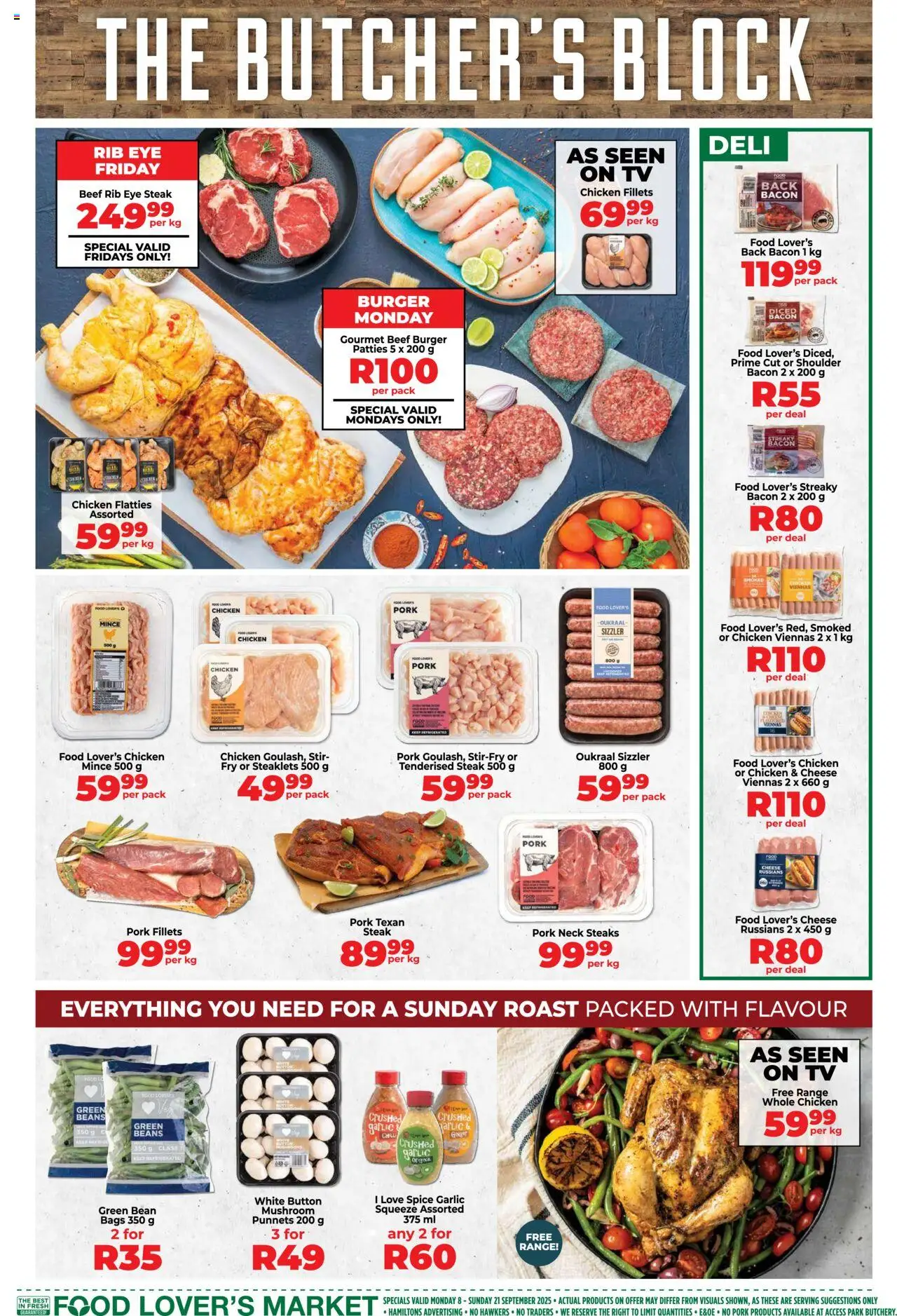 New Food Lover's Market catalogue – valid from 08.09.2025 | Page: 3 | Products: Beans, Steak, Cheese, Garlic