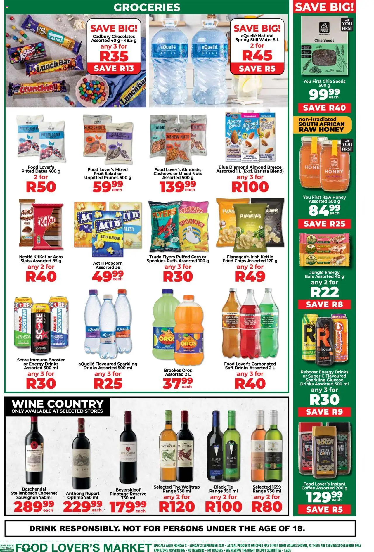 New Food Lover's Market catalogue – valid from 08.09.2025 | Page: 6 | Products: Dates, Butter, Wine, Nuts