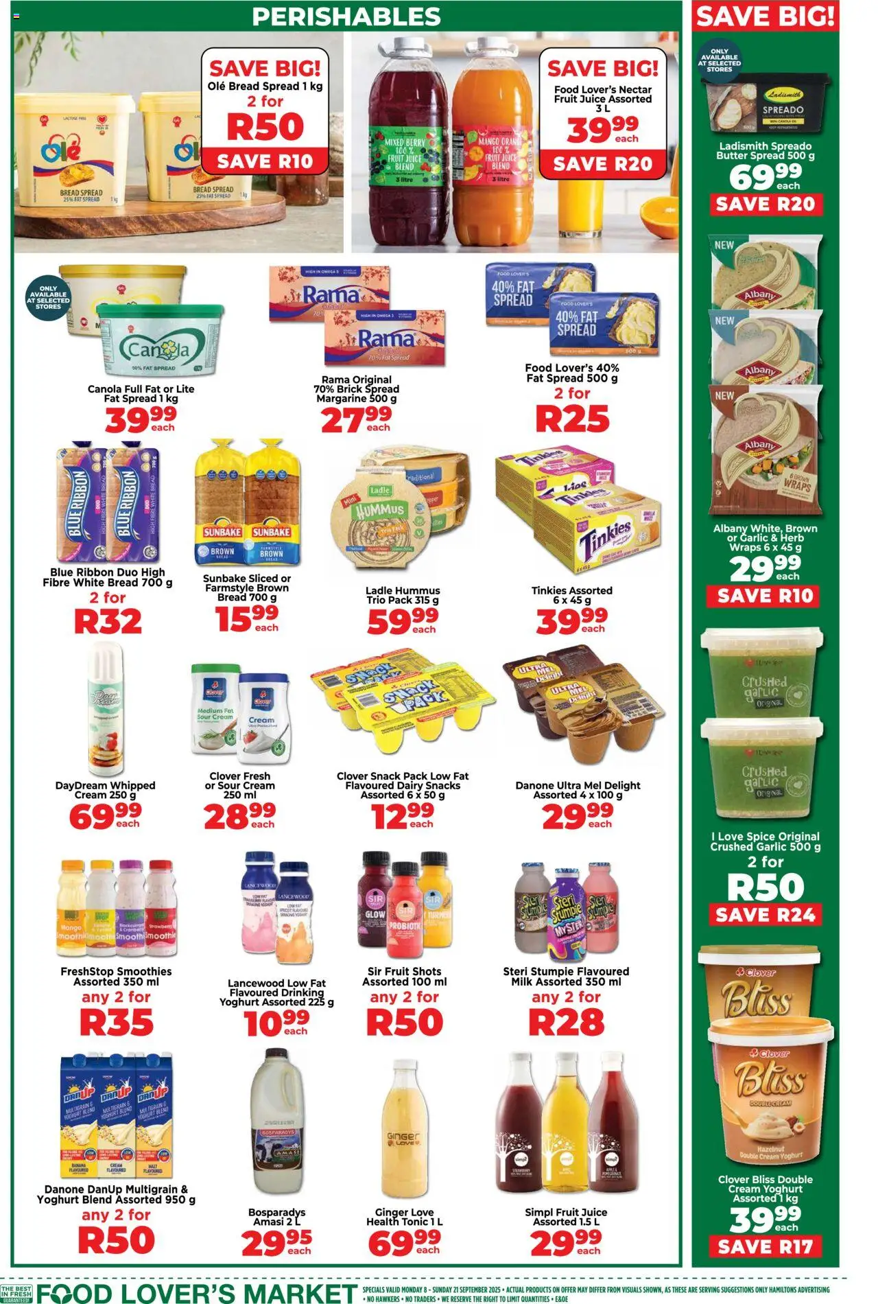 New Food Lover's Market catalogue – valid from 08.09.2025 | Page: 4 | Products: Dates, Water, Mayonnaise, Peach