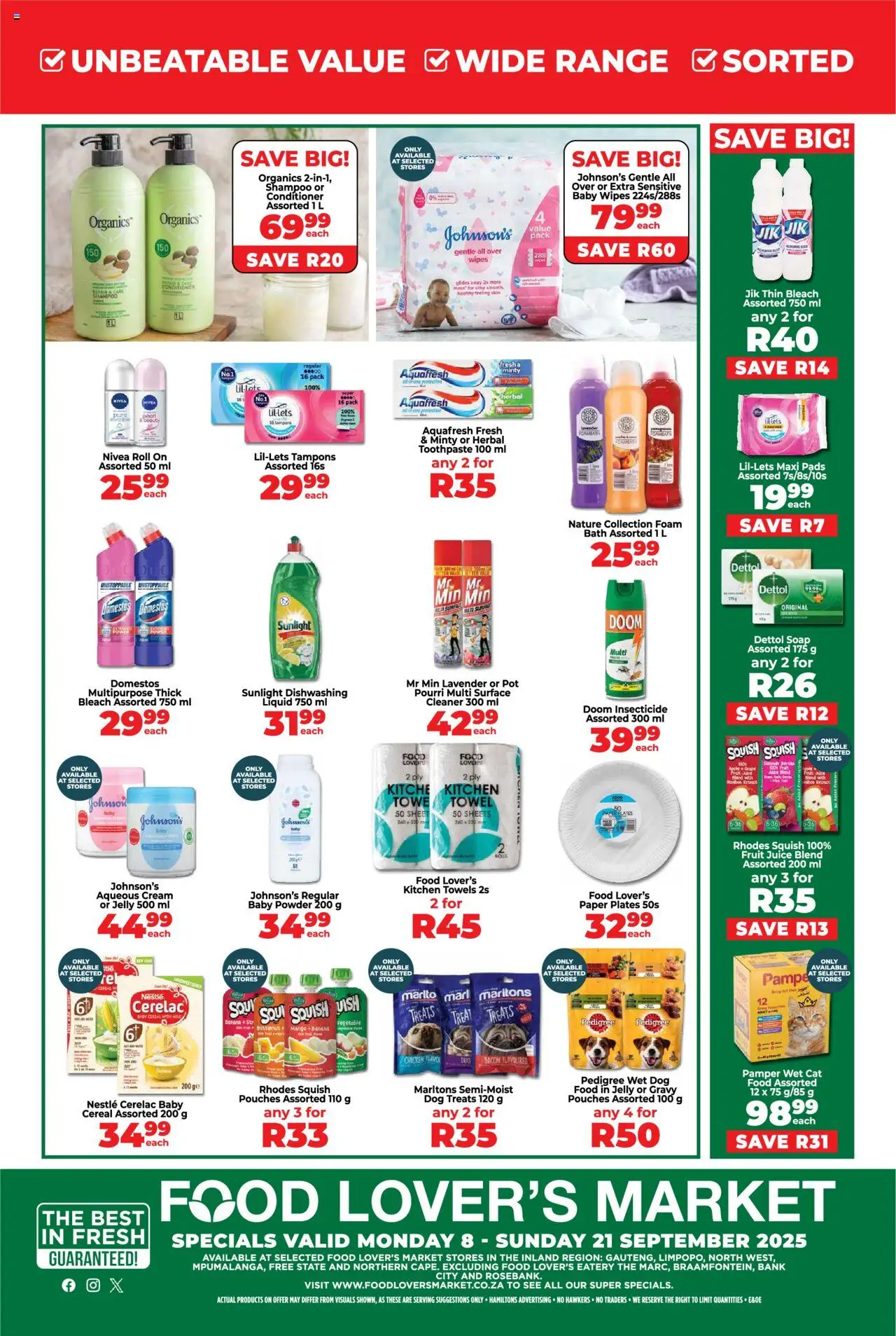 New Food Lover's Market catalogue – valid from 08.09.2025 | Page: 8 | Products: Foambath, Powder, Mango, Bacon