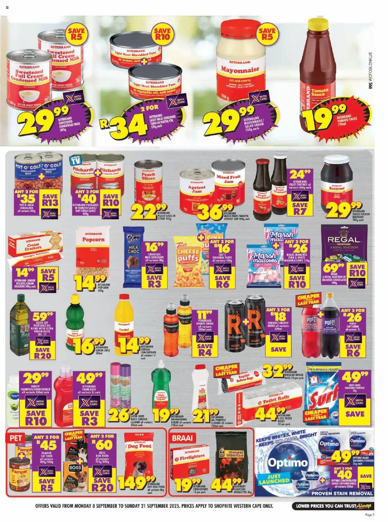 New Shoprite catalogue – valid from 08.09.2025 | Page: 3 | Products: Bath, Foam, Washing powder, Salt