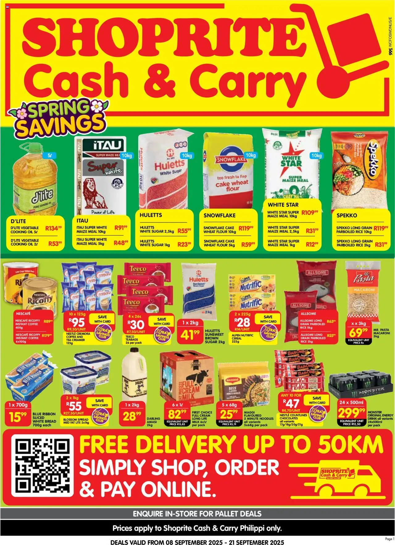 New Shoprite catalogue – valid from 08.09.2025 | Page: 1 | Products: Milk, Rice, Noodles, Sugar