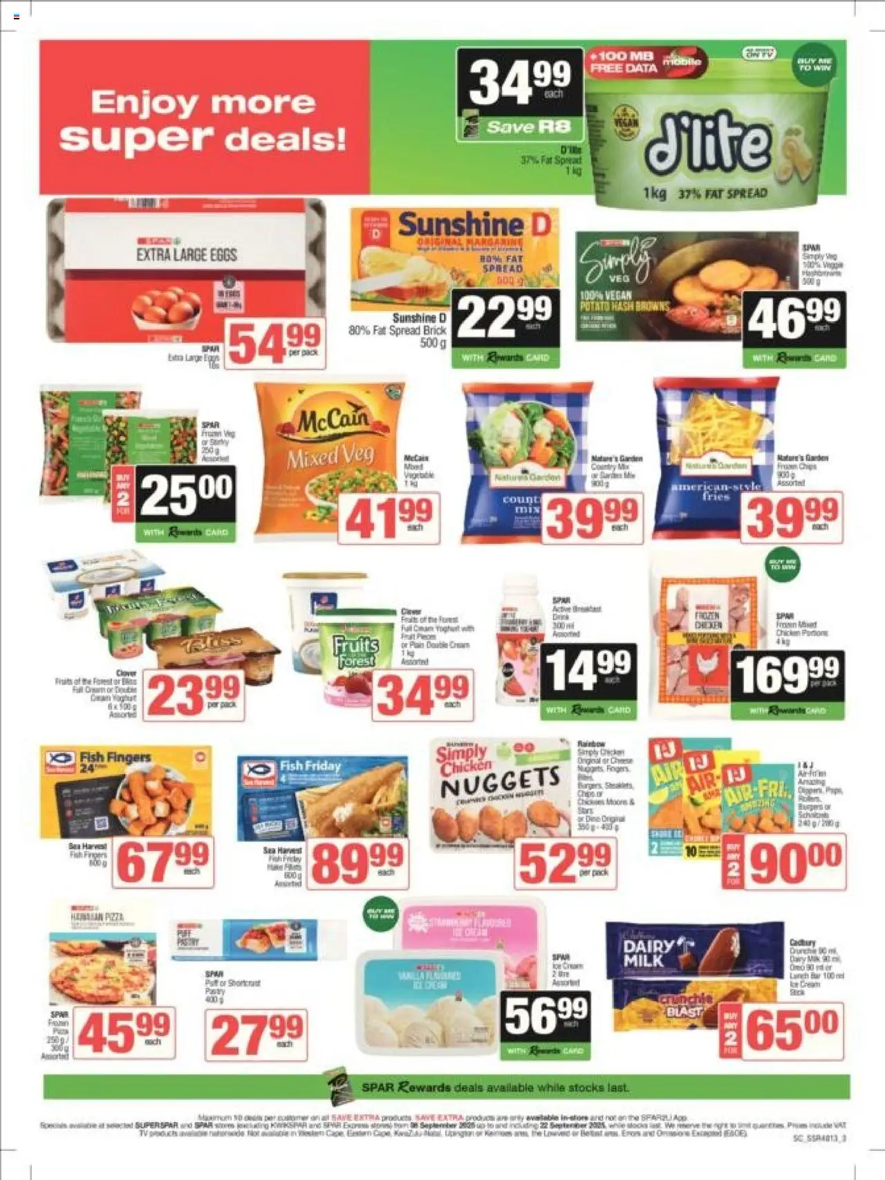 New Spar catalogue – valid from 08.09.2025 | Page: 3 | Products: Yoghurt, Cheese, Chicken, Fat spread