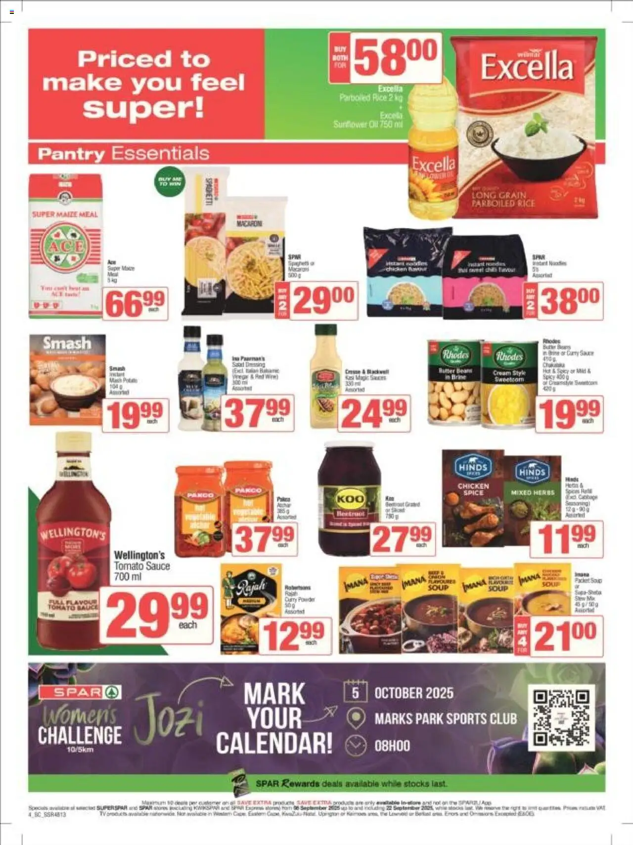 New Spar catalogue – valid from 08.09.2025 | Page: 4 | Products: Maize meal, Sauces, Tomato sauce, Herbs