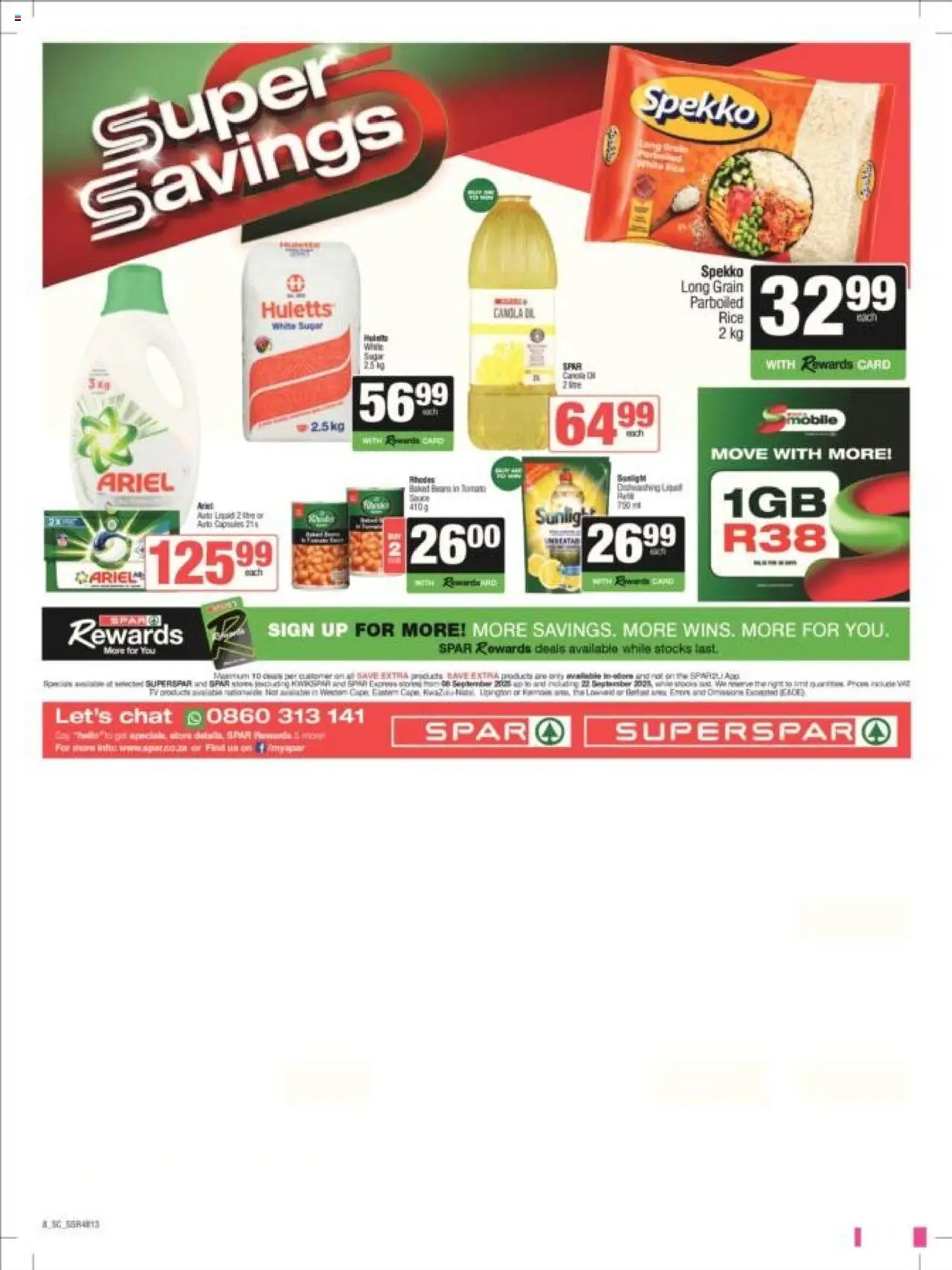 New Spar catalogue – valid from 08.09.2025 | Page: 7 | Products: Beans, Baked beans, Rice, Sauce