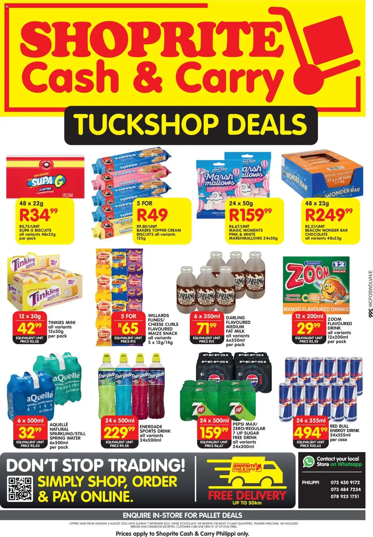 New Shoprite catalogue – valid from 08.09.2025 | Page: 1 | Products: Milk, Biscuits, Water, Mango