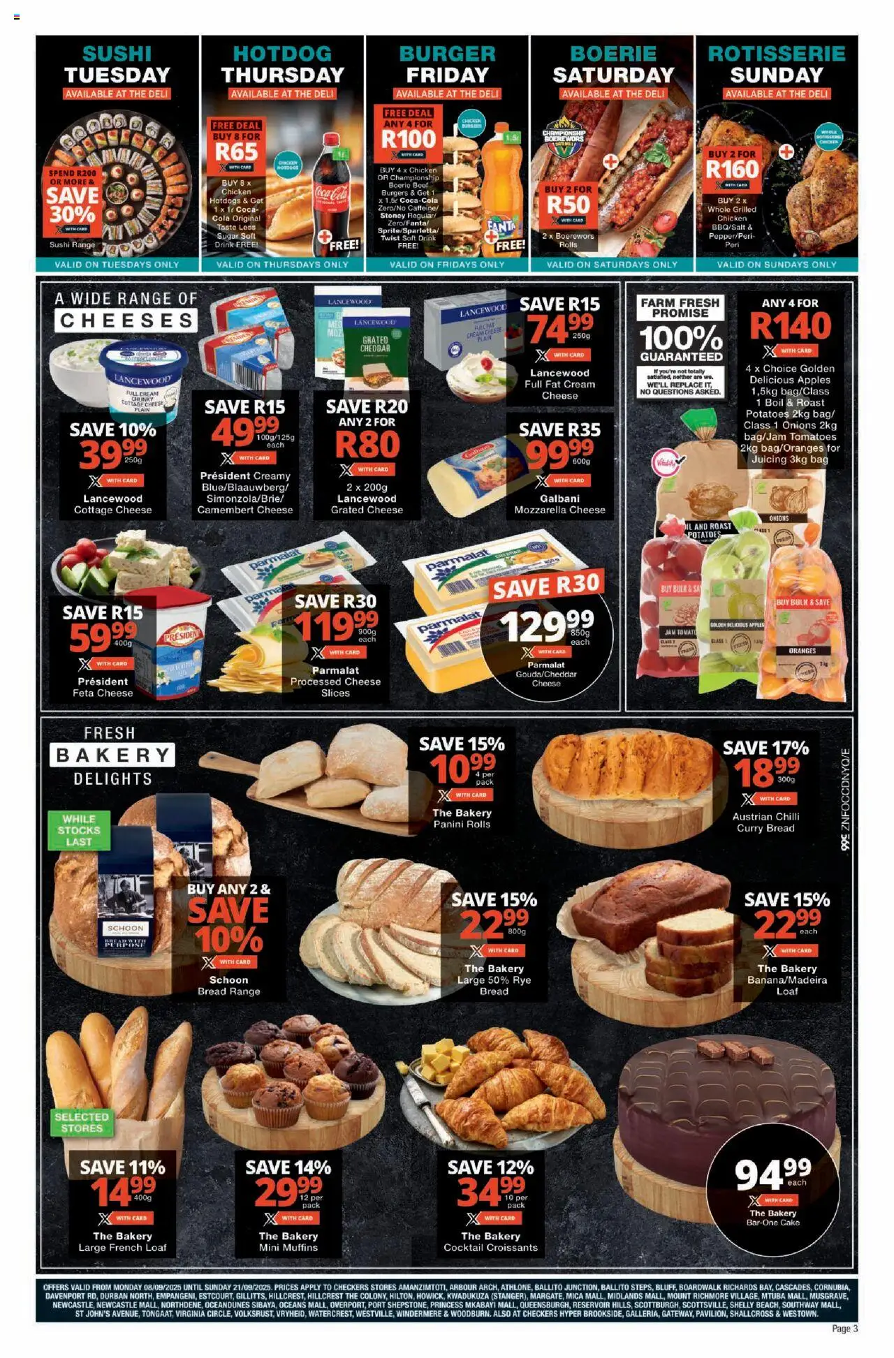 New Checkers catalogue – valid from 08.09.2025 | Page: 3 | Products: Boerewors, Chicken, Beef, Máscara de pestañas