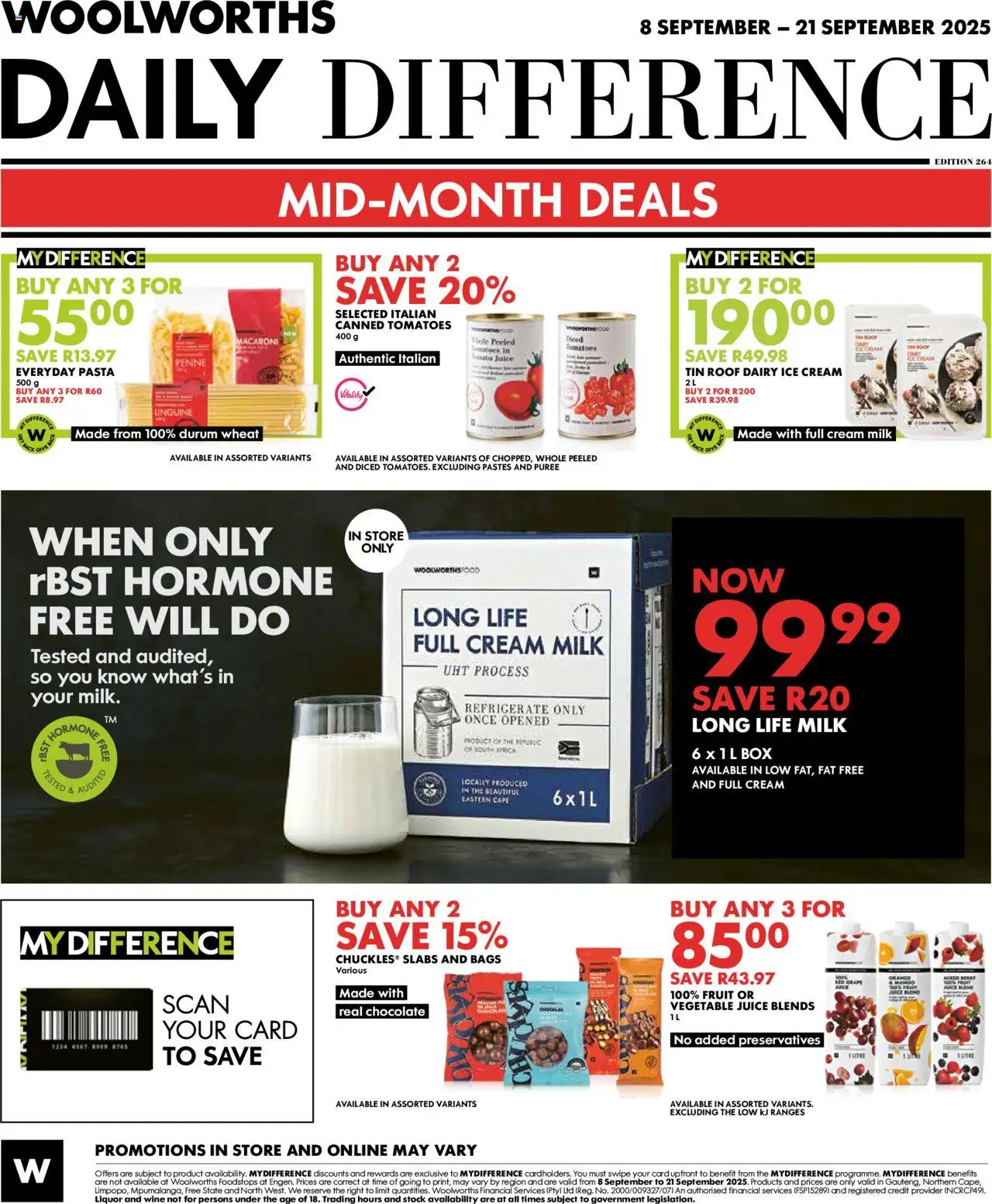 New Woolworths catalogue – valid from 08.09.2025 | Page: 8 | Products: Box, Milk, Juice, Cream