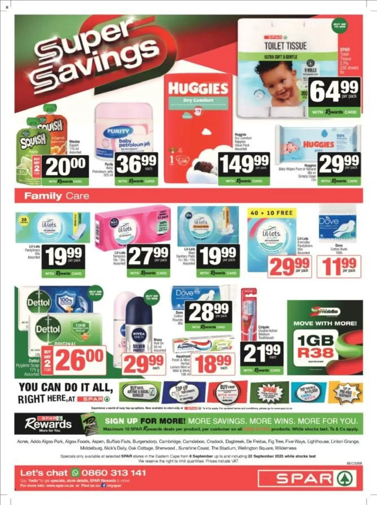 New Spar catalogue – valid from 08.09.2025 | Page: 8 | Products: Toilet, Pads, Lemon