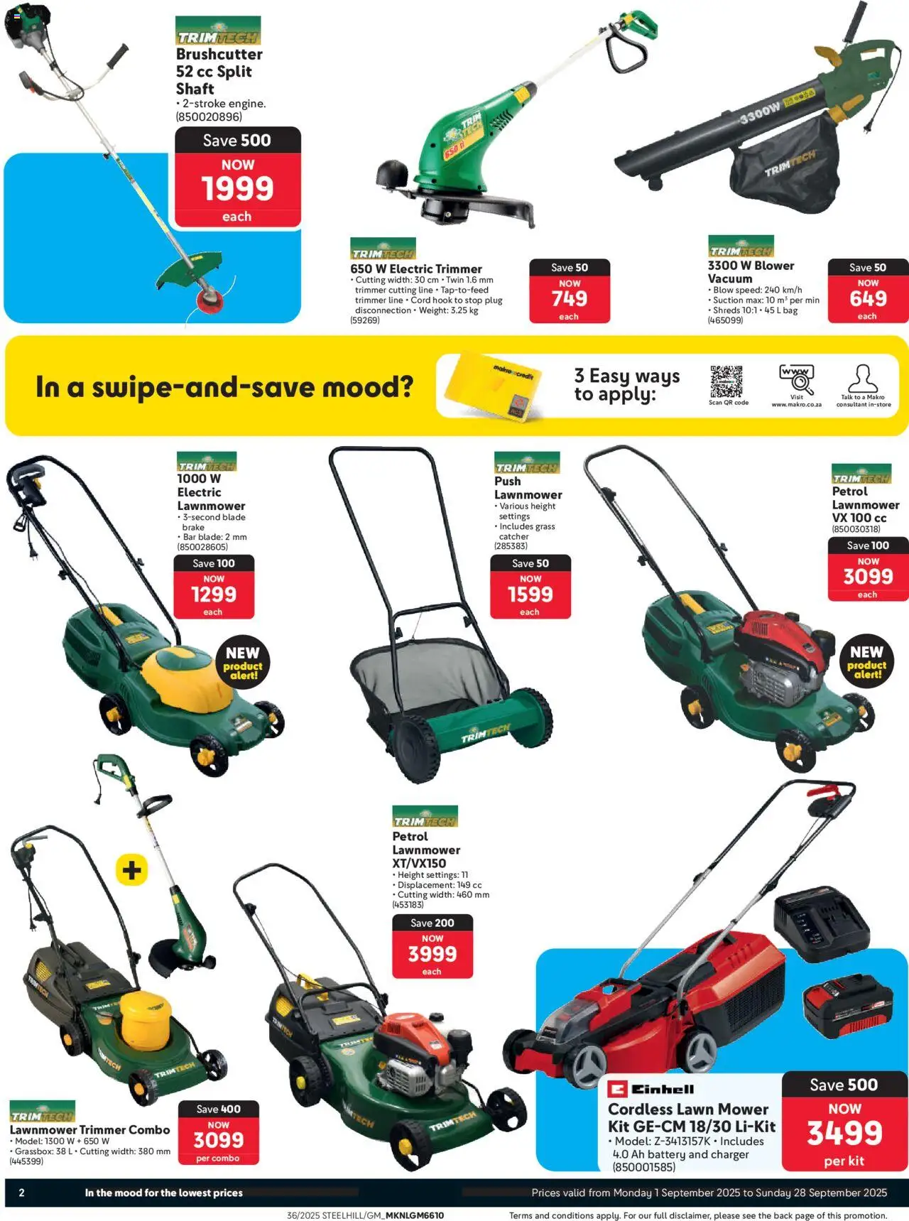 New Makro catalogue – valid from 01.09.2025 | Page: 2 | Products: Bag, Mower, Battery, Charger