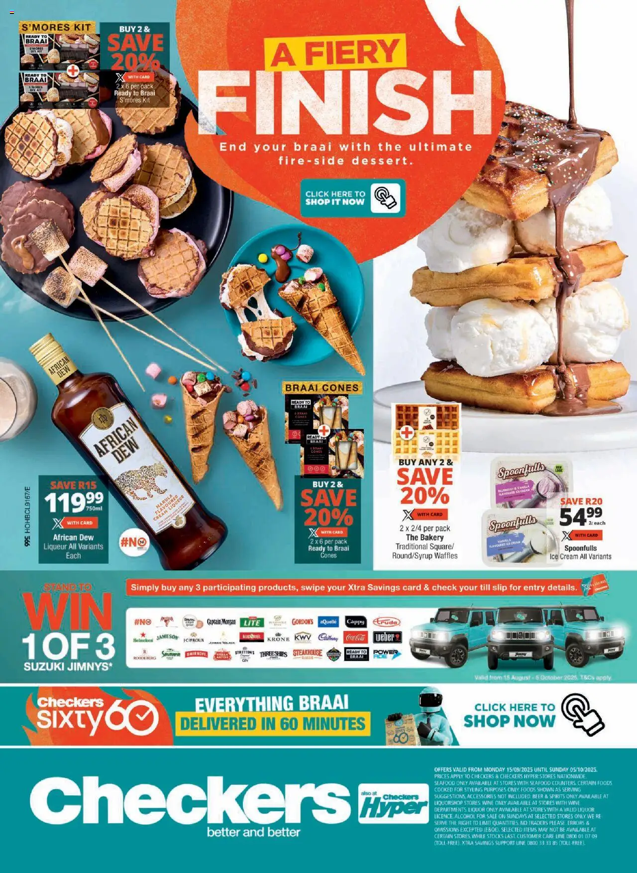 New Checkers catalogue – valid from 15.09.2025 | Page: 8 | Products: Spray solar infantil, Beer, Ice cream, Seafood