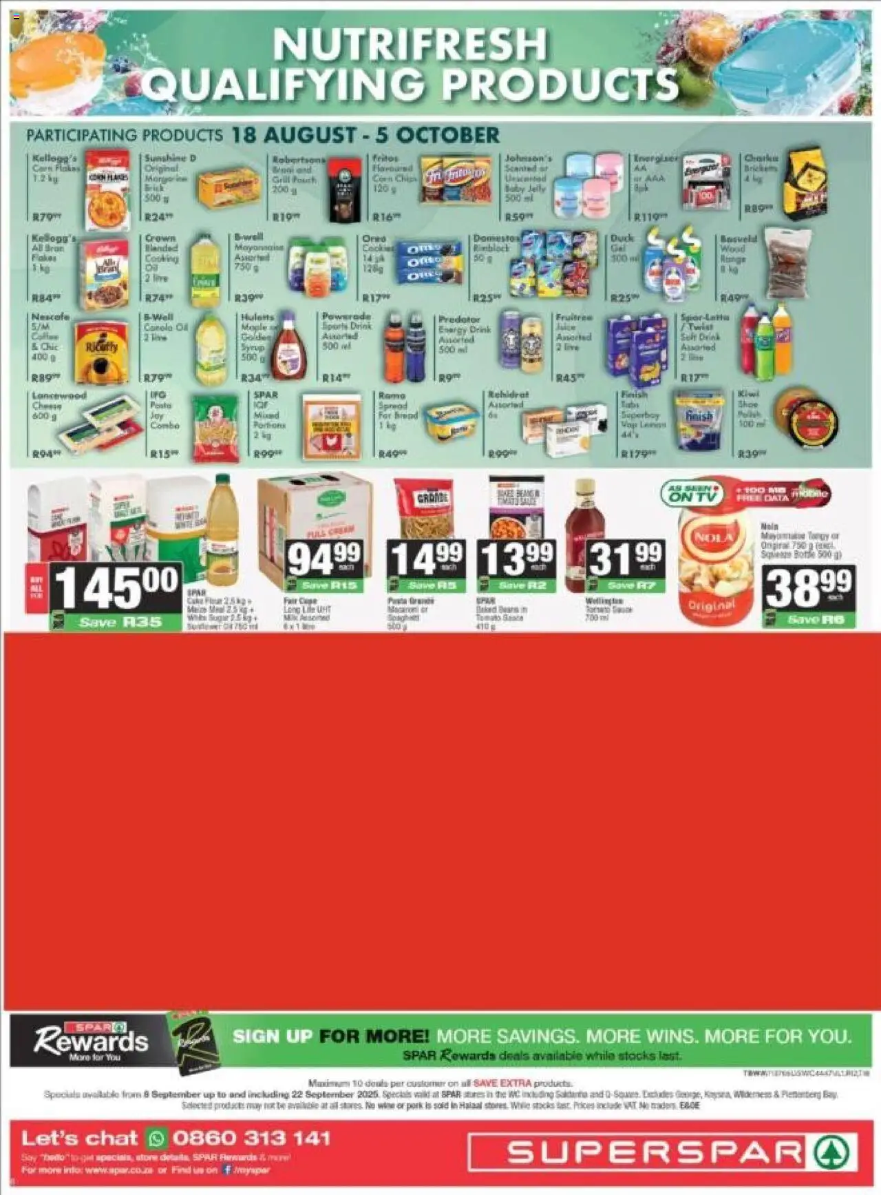 New Spar catalogue – valid from 08.09.2025 | Page: 8 | Products: Baked beans, Cheese, Wine, Syrup