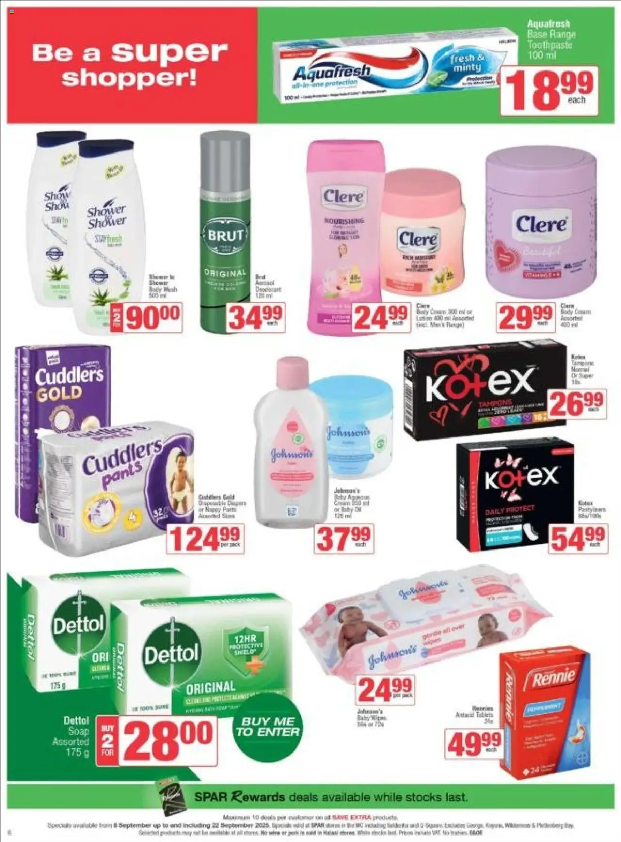 New Spar catalogue – valid from 08.09.2025 | Page: 6 | Products: Cream, Body cream, Deodorant, Toothpaste