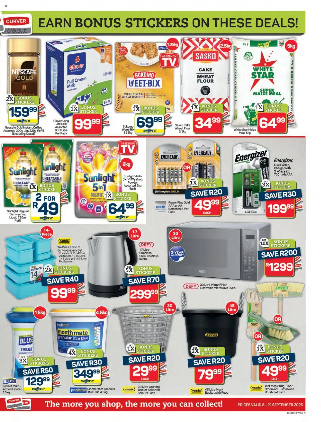 New Pick n Pay catalogue – valid from 08.09.2025 | Page: 3 | Products: Cake, Flour, Battery, Cream