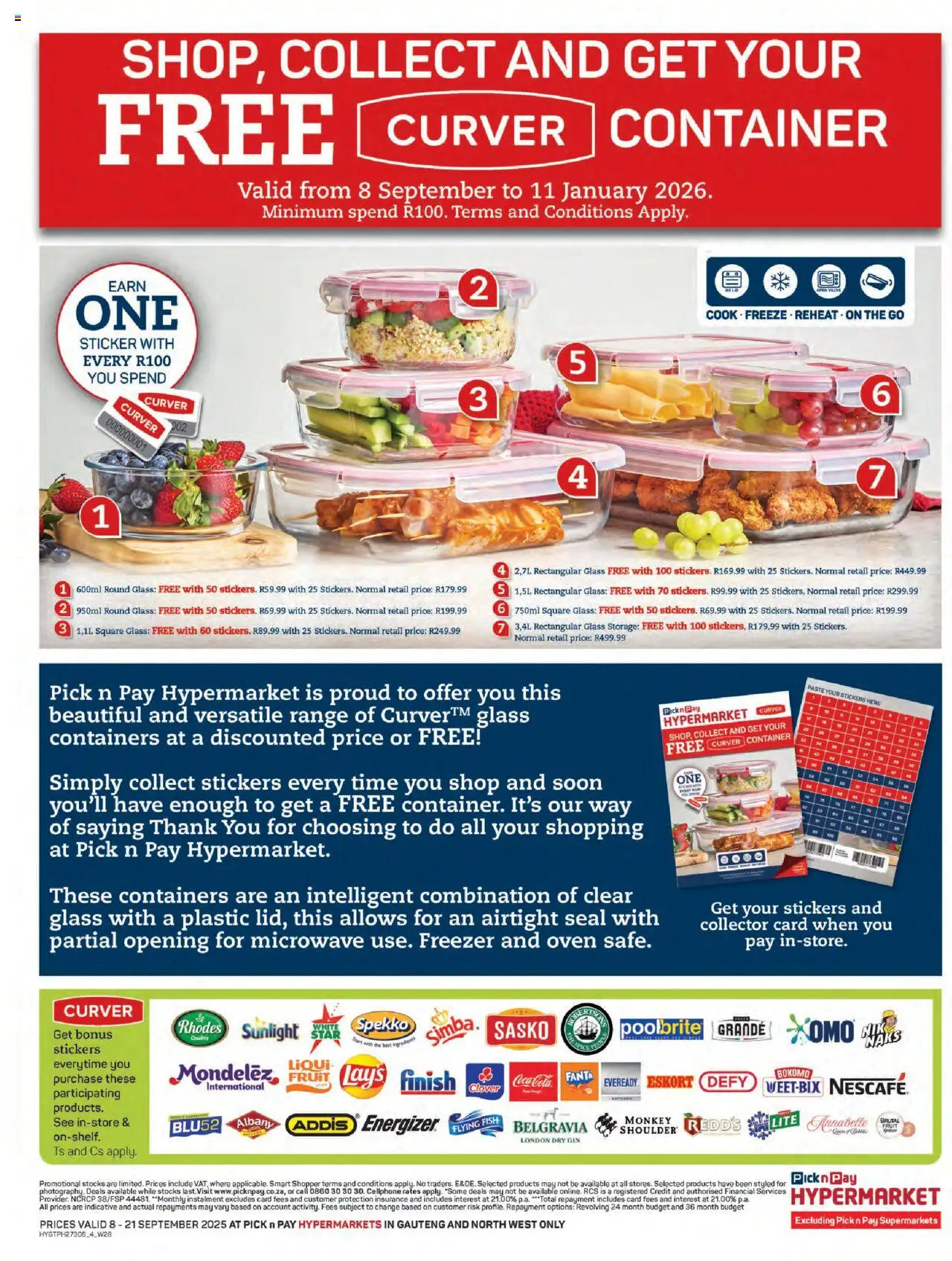 New Pick n Pay catalogue – valid from 08.09.2025 | Page: 4 | Products: Oven, Microwave, Gin, Fruit
