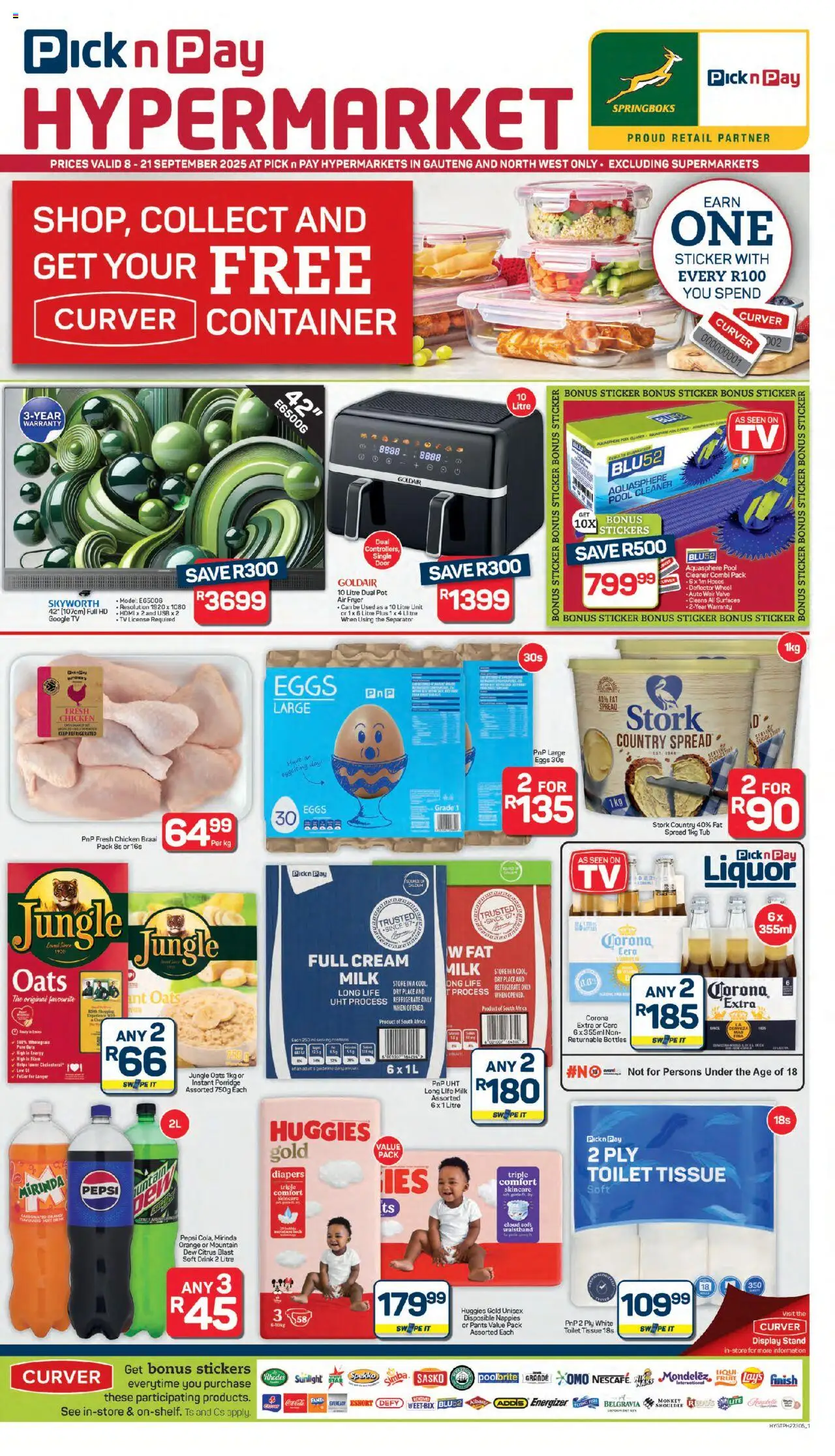 New Pick n Pay catalogue – valid from 08.09.2025 | Page: 1 | Products: USB, Lock, TV, Eggs