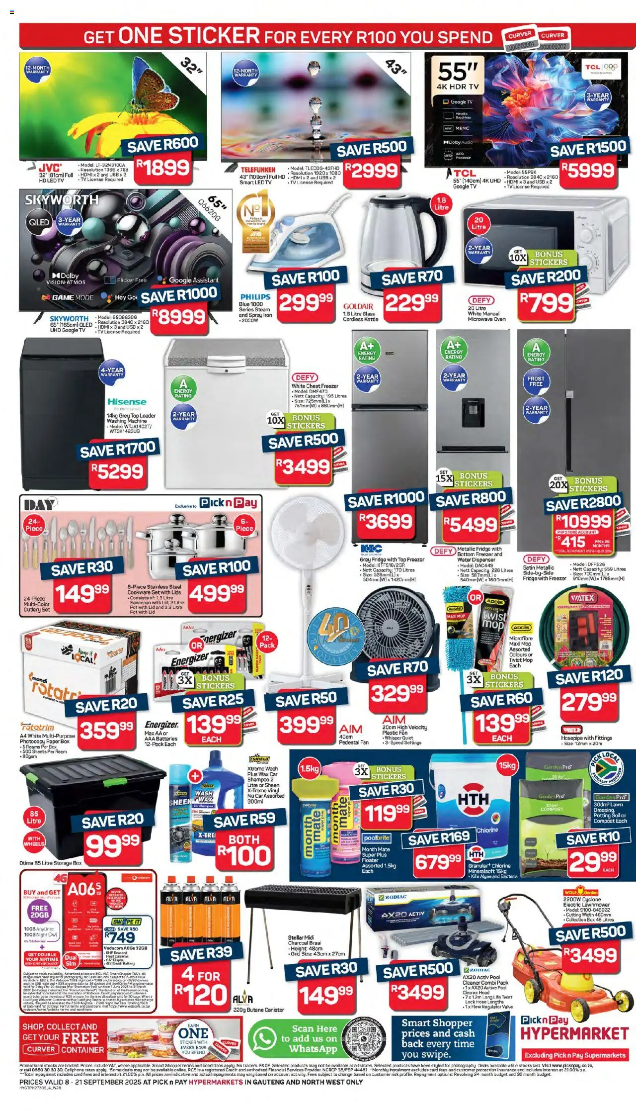 New Pick n Pay catalogue – valid from 08.09.2025 | Page: 4 | Products: Data, Iron, TV, Microwave